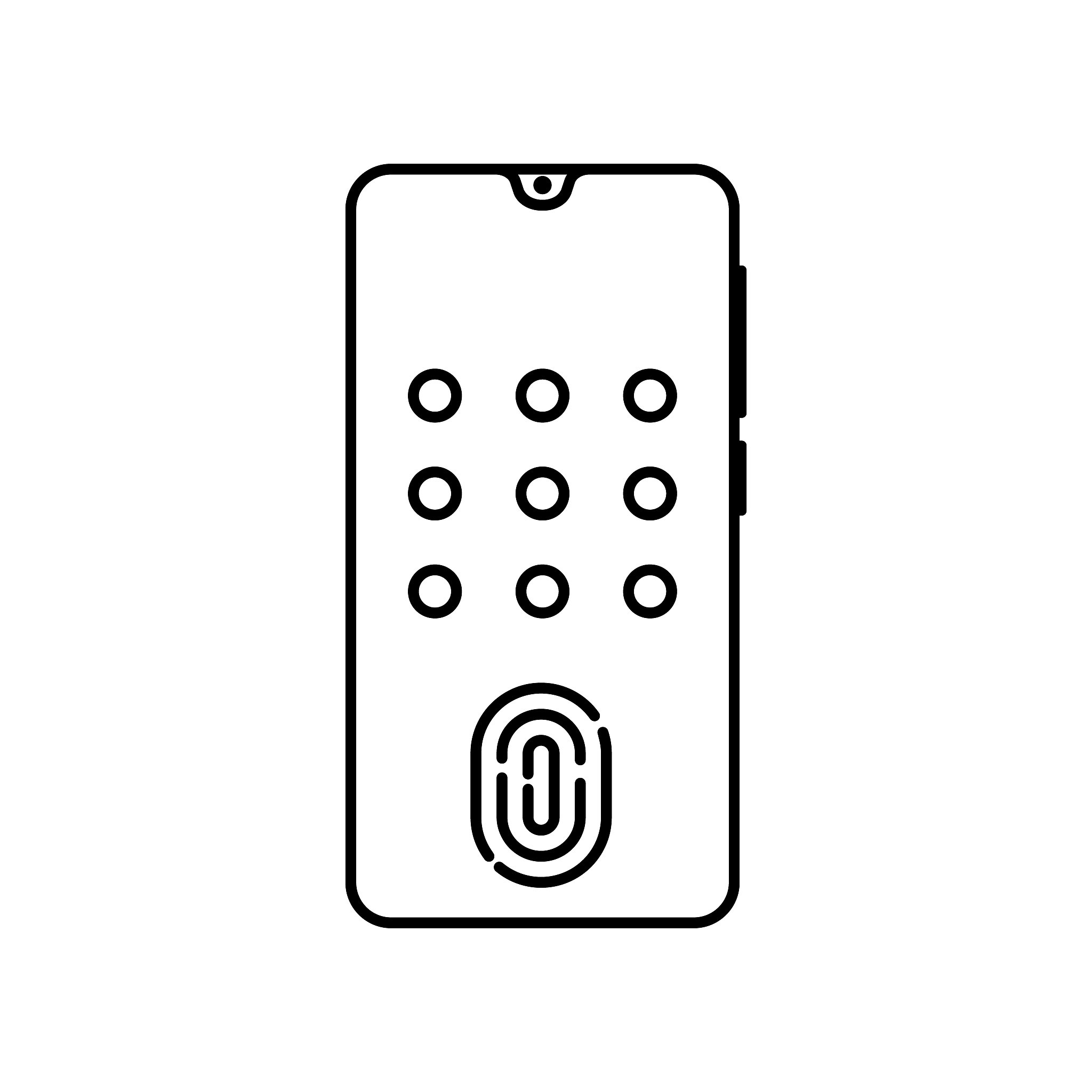 smartphone fingerprint password icon. element of smartphone icon