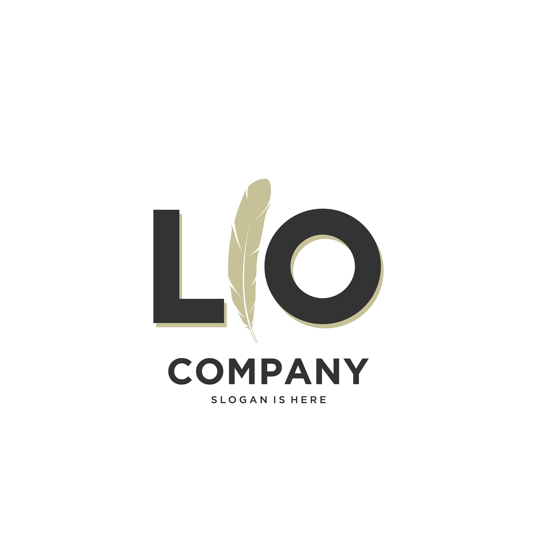 initial lo letter unique attractive creative
