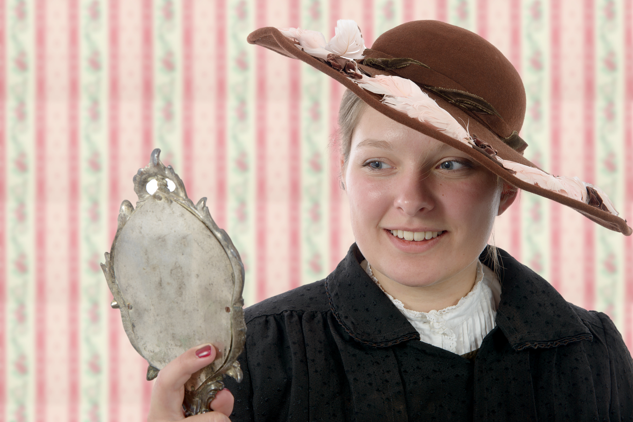 young woman in  vintage costume 1900s