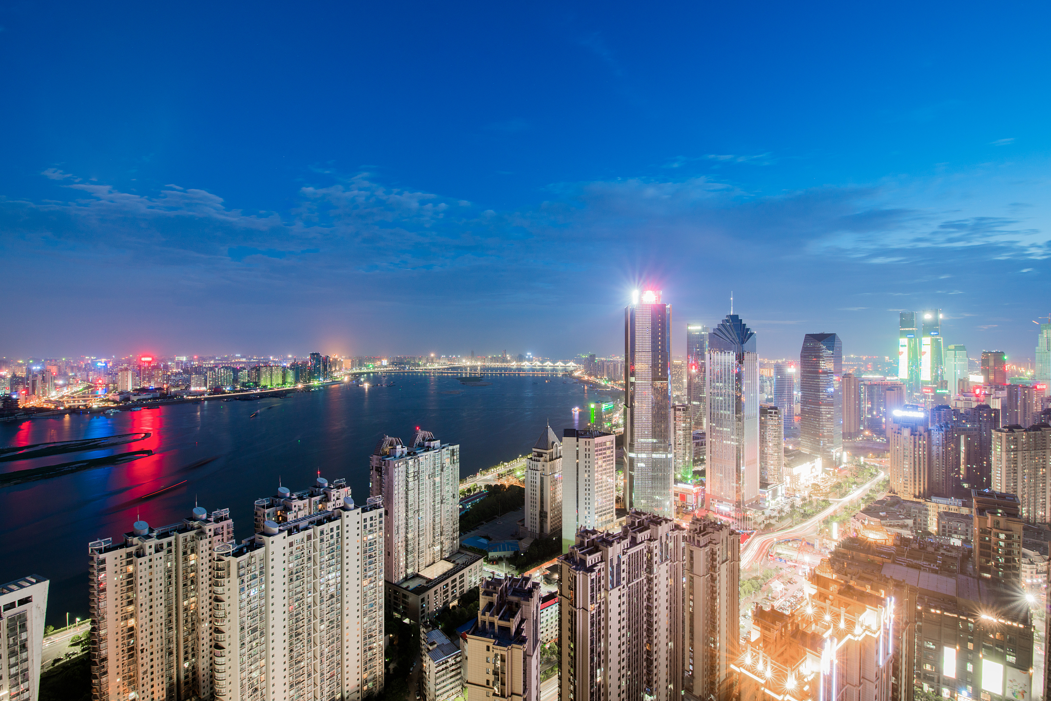 sky night view of the city night, china nanchang