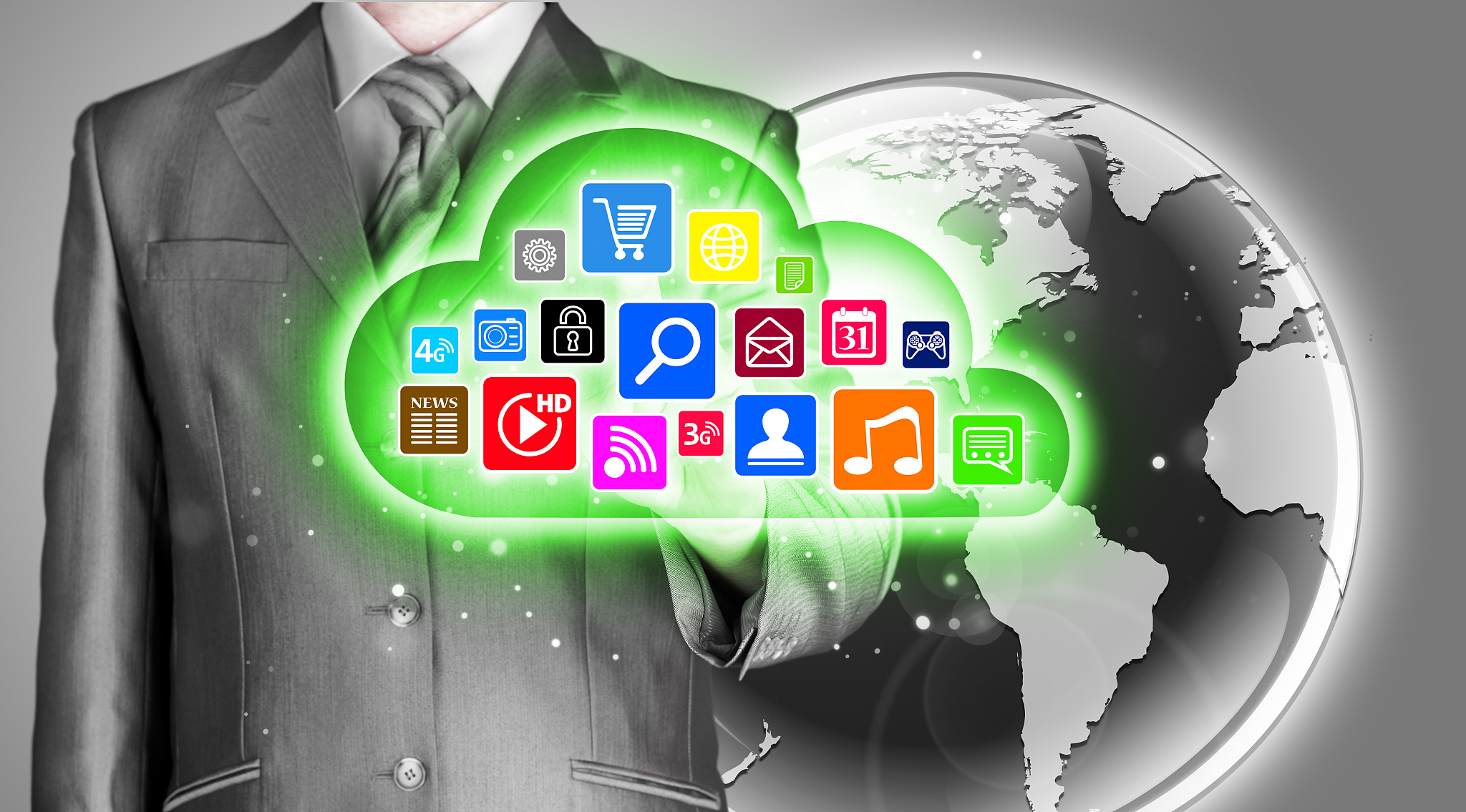 cloud computing touchscreen interface