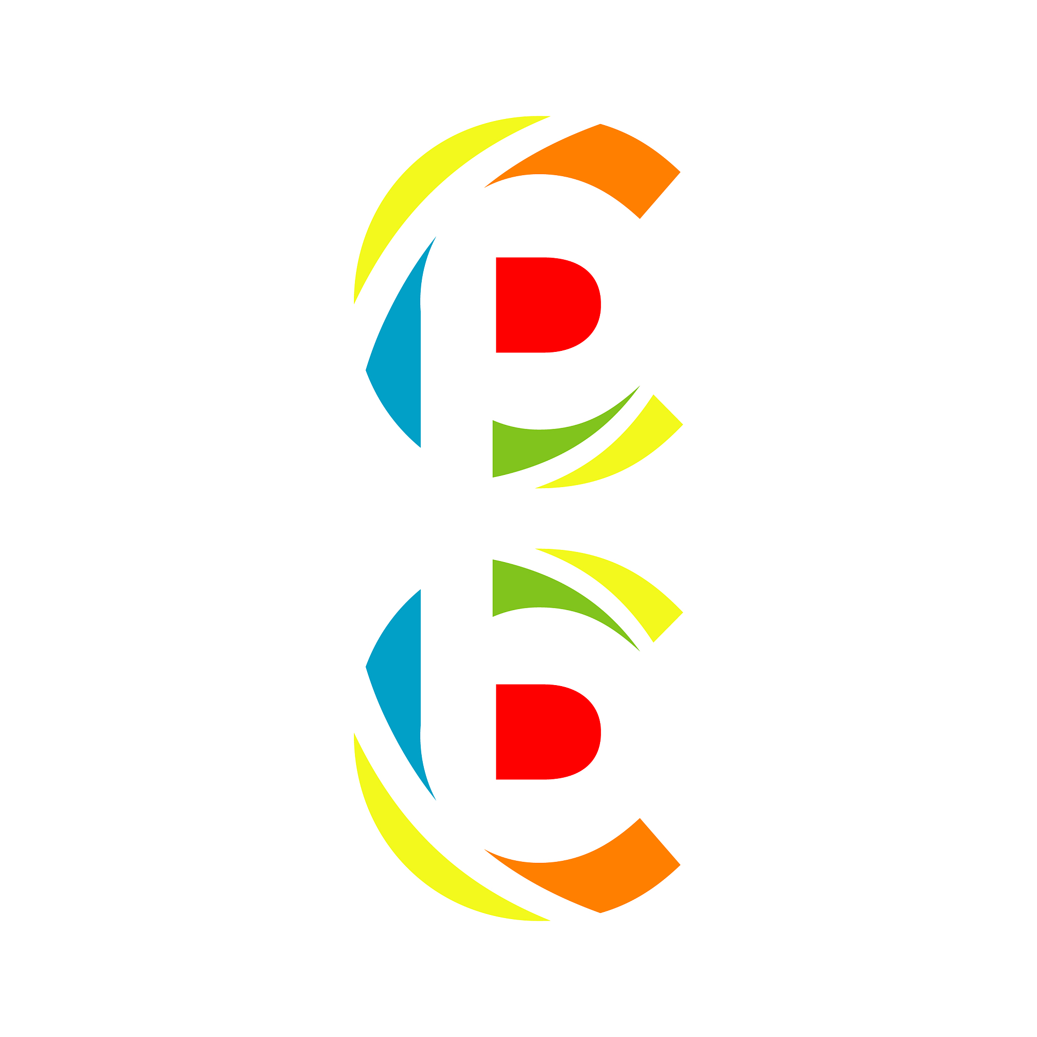 creative letter cp bc logo design