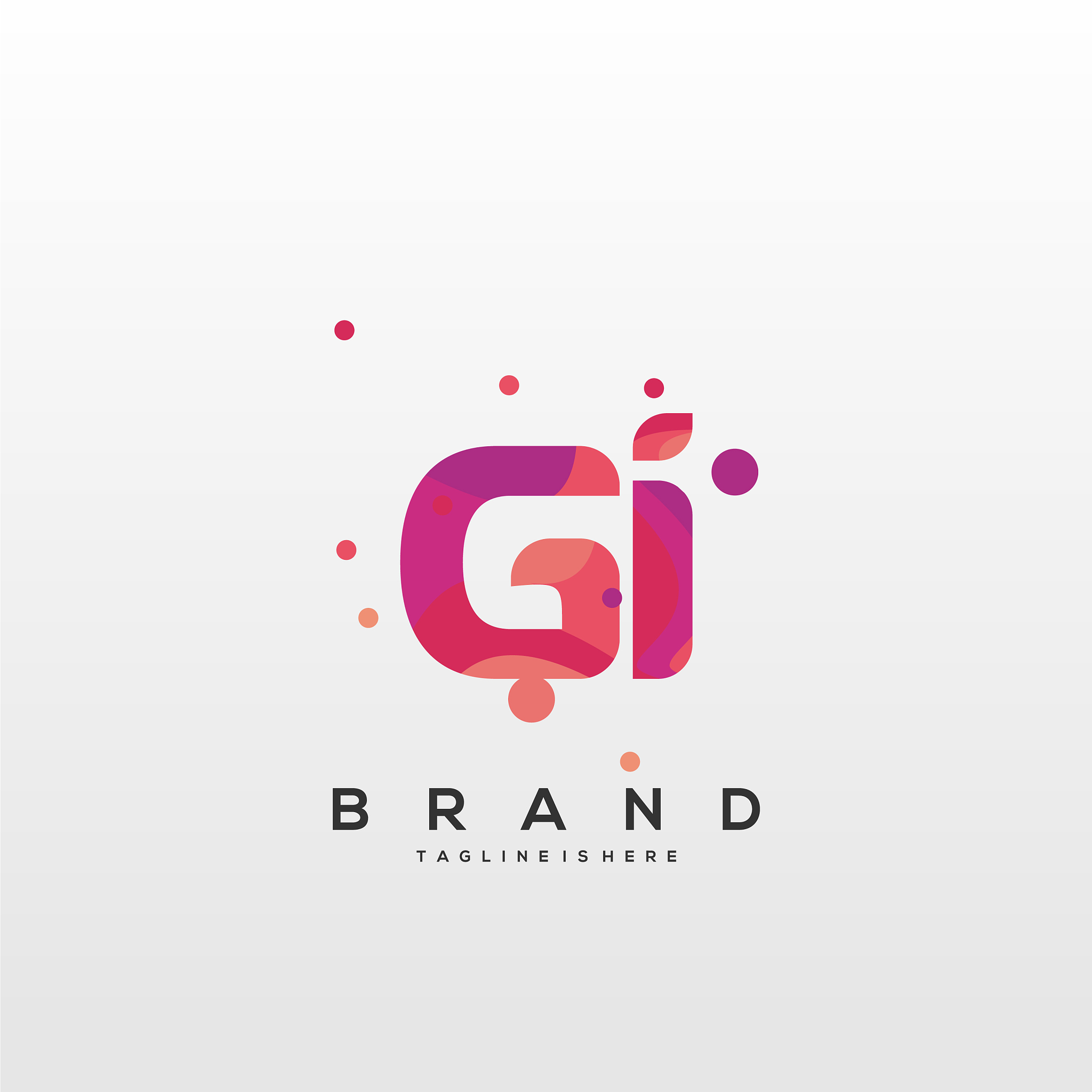 gi initial logo with colorful template