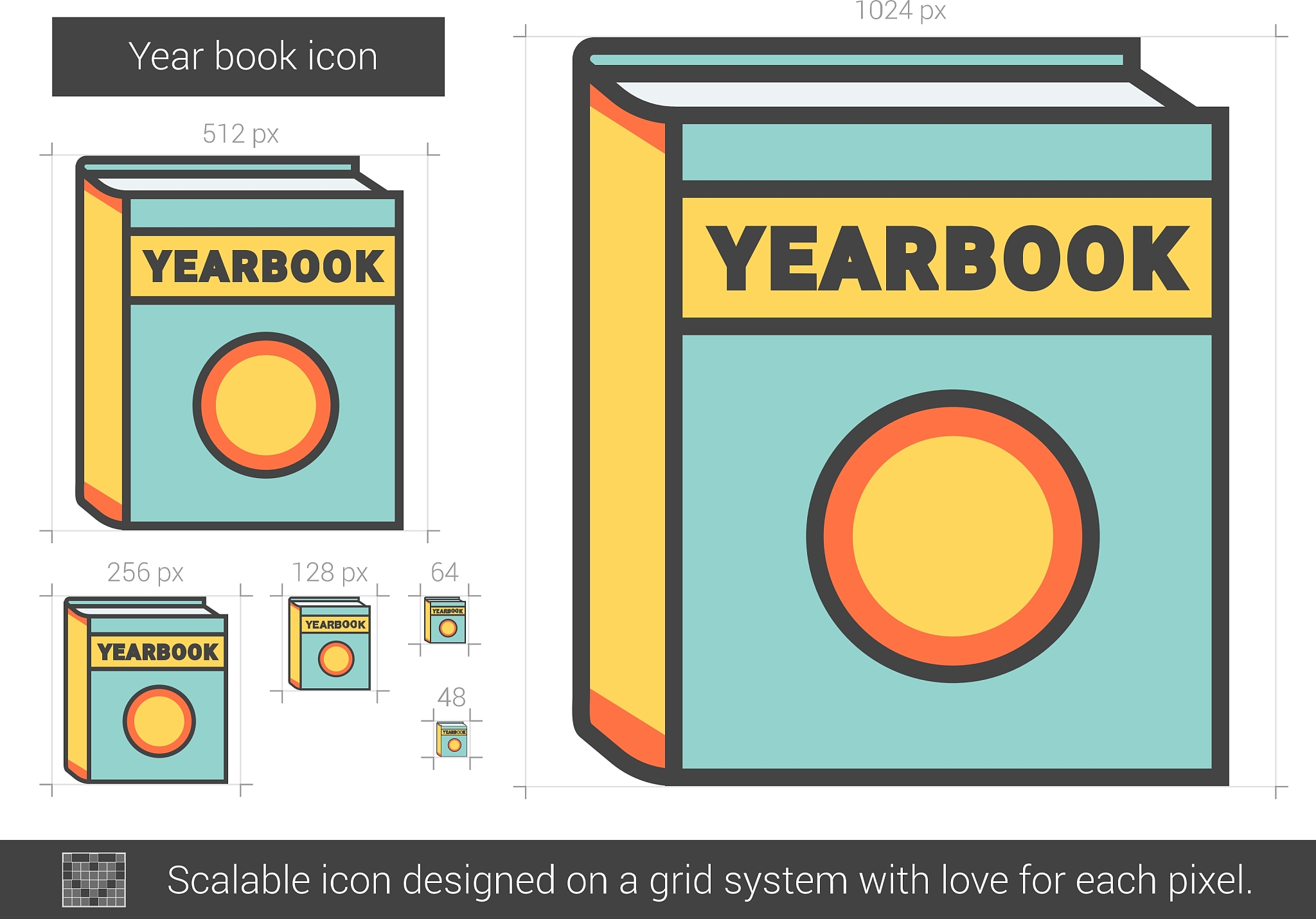 year book line icon