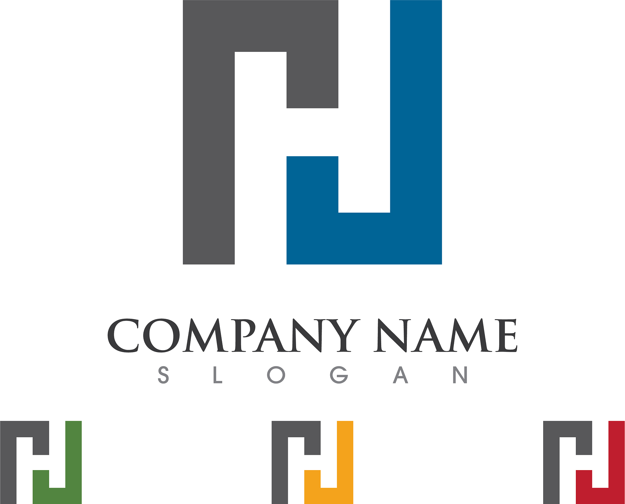 h letter logo template design