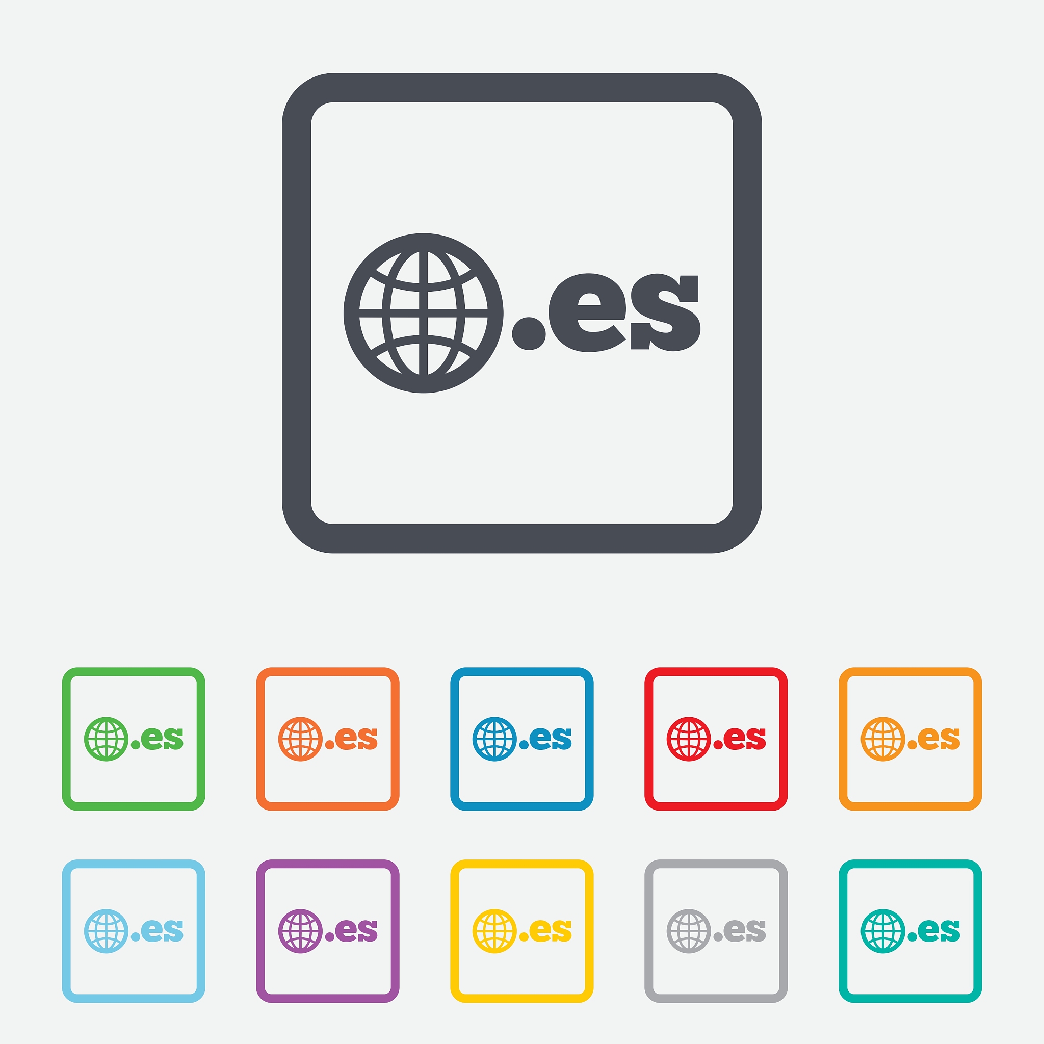 domain es sign icon top-level internet domain