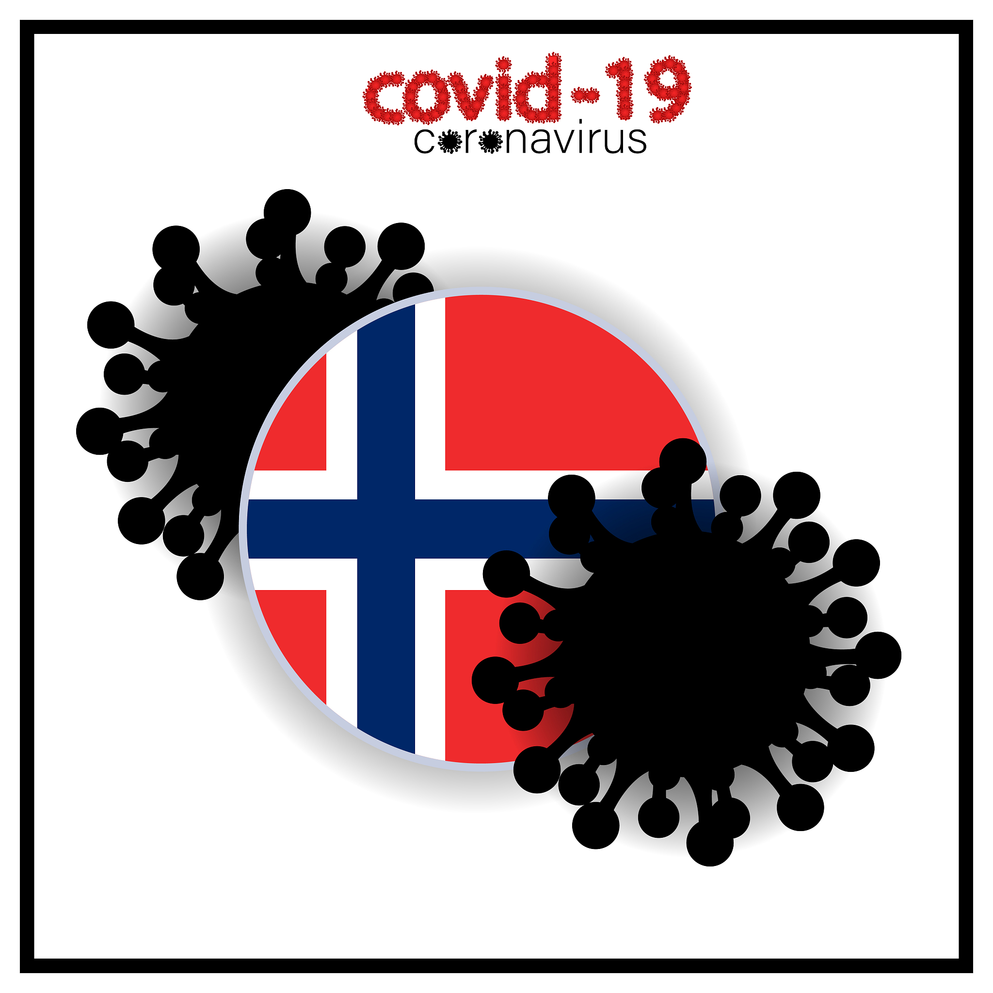 infection with a dangerous virus in norway. covid-19 inscription