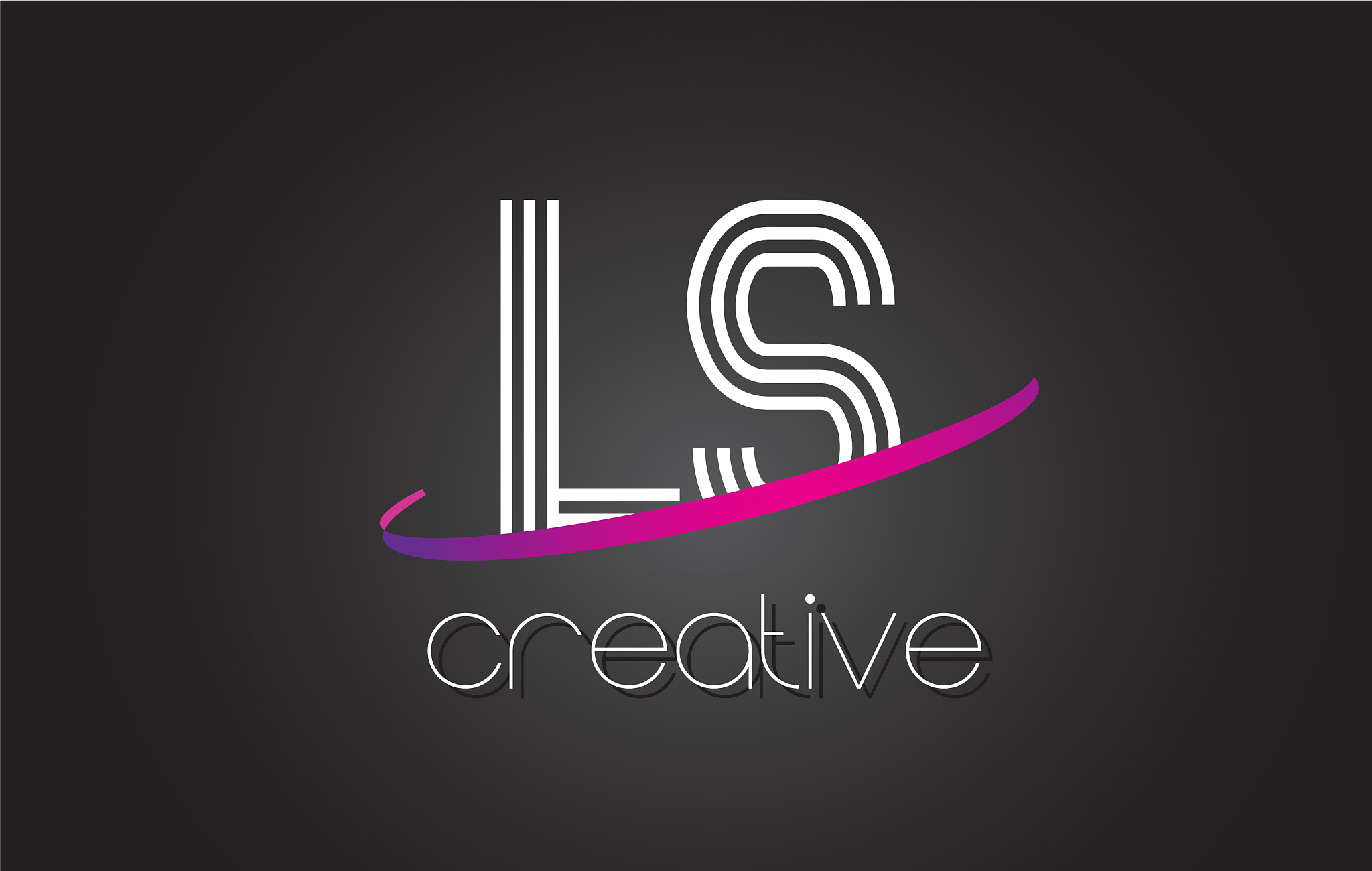 ls l s letter logo with lines design and purple