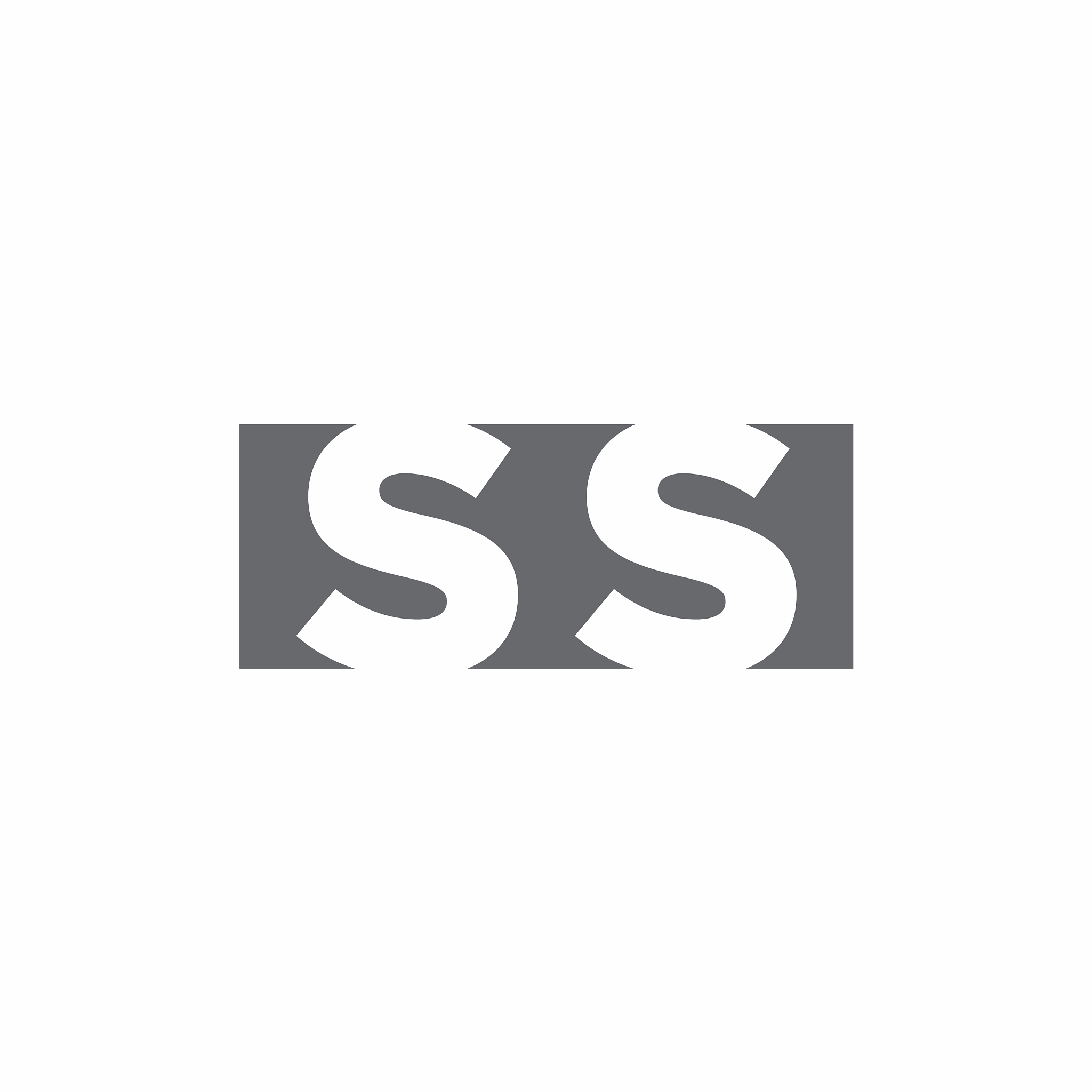 ss logo monogram with negative space style design
