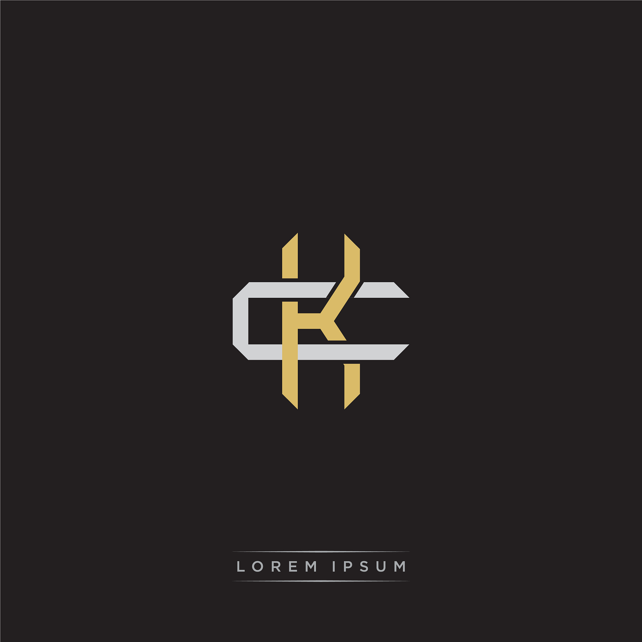 initial letter overlapping interlock logo