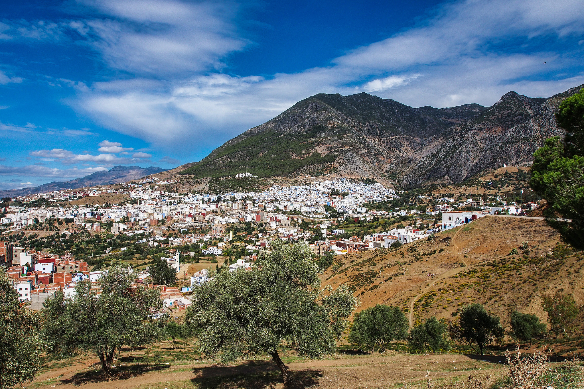 medina of chefchaouen, morocco noted for its buildings in shades