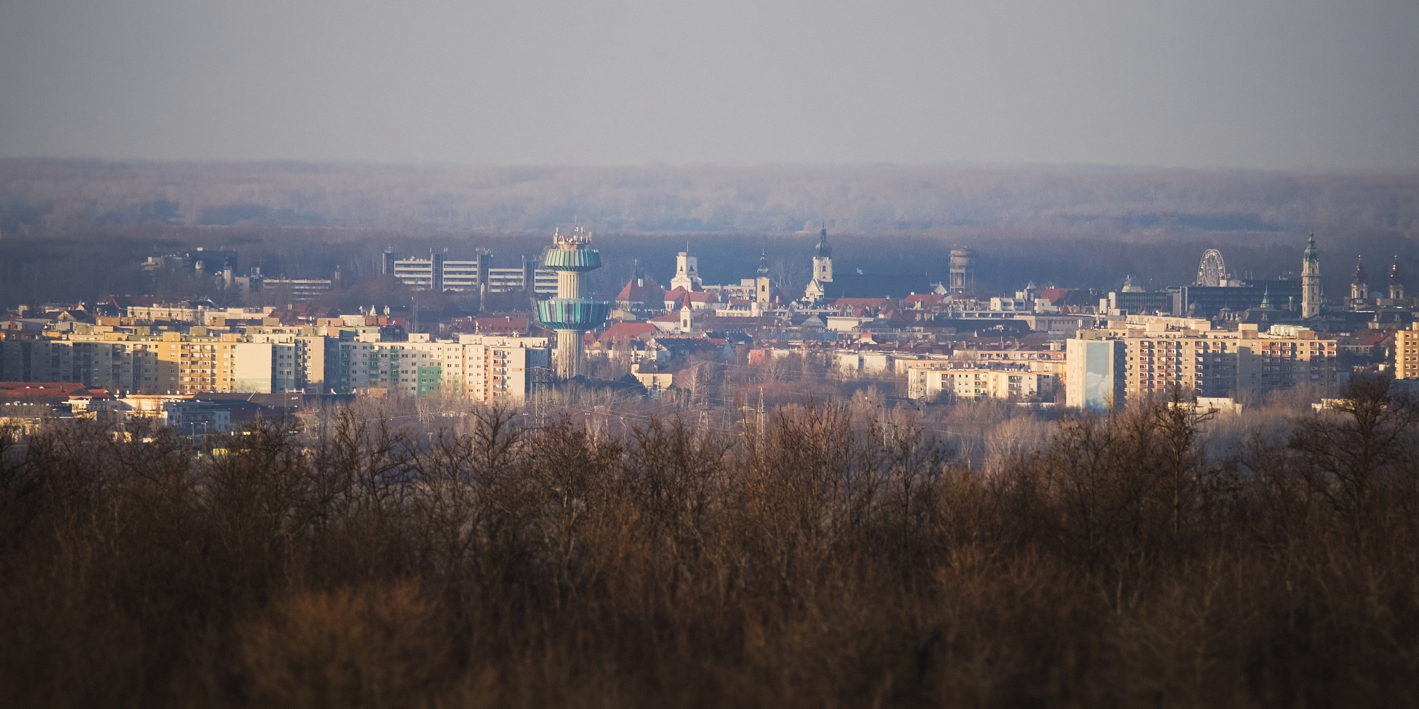 gyor cityscape at winter