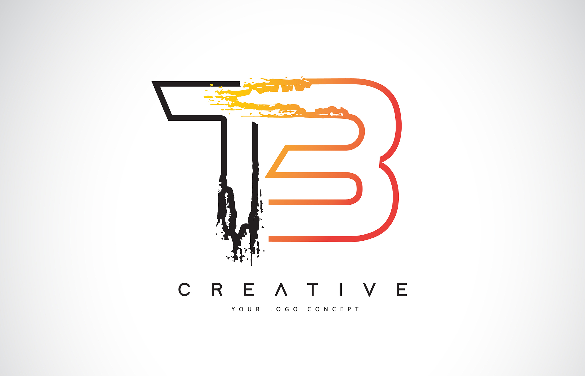 tb creative modern logo design with orange and
