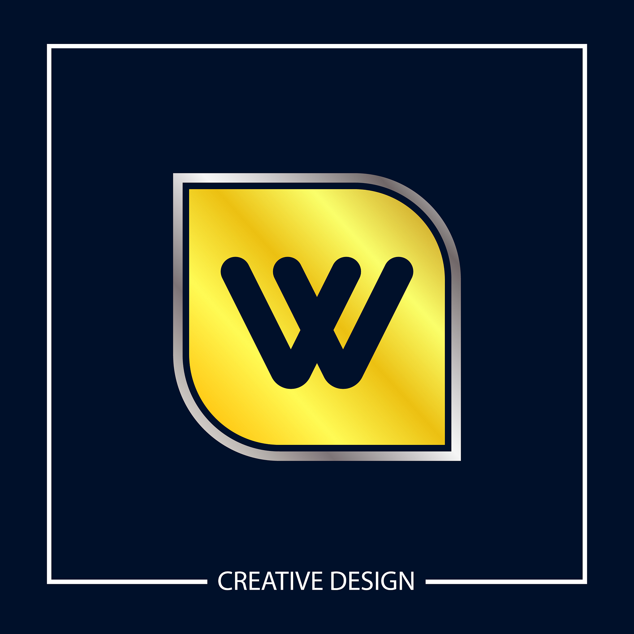 initial letter w logo template design