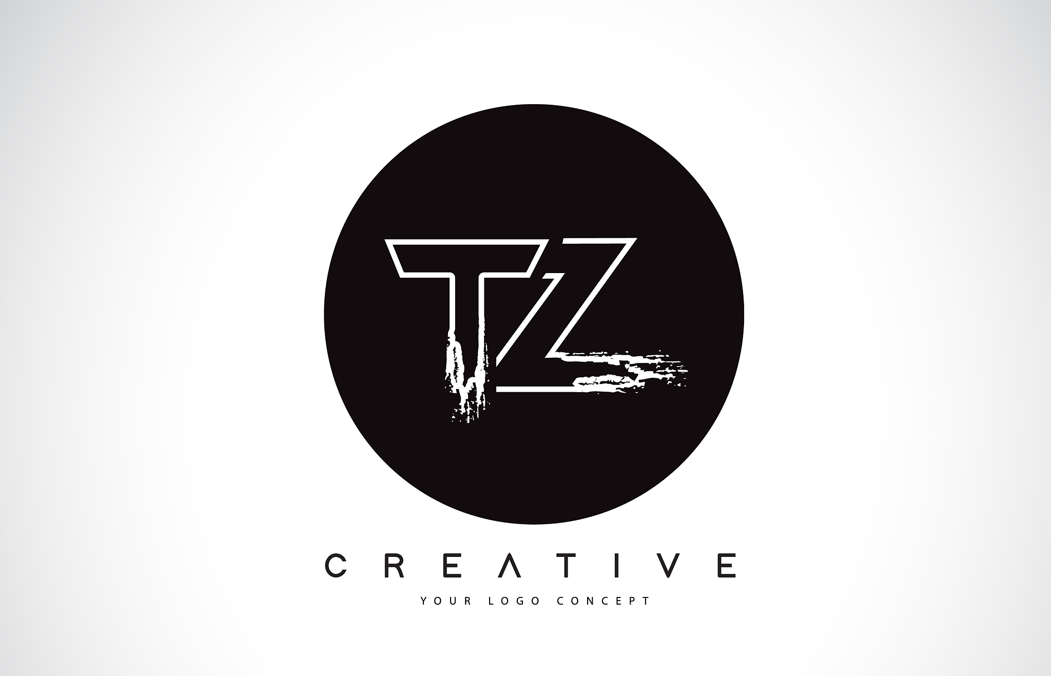 tz modern leter logo design with black and white