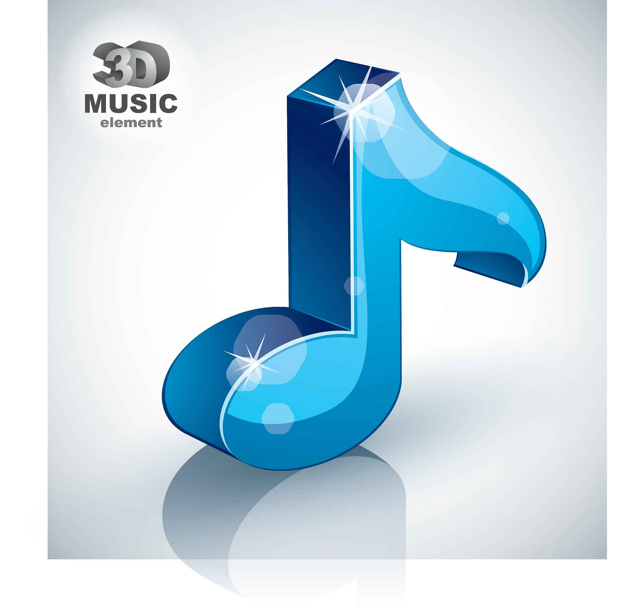 blue musical note icon isolated 3d music design