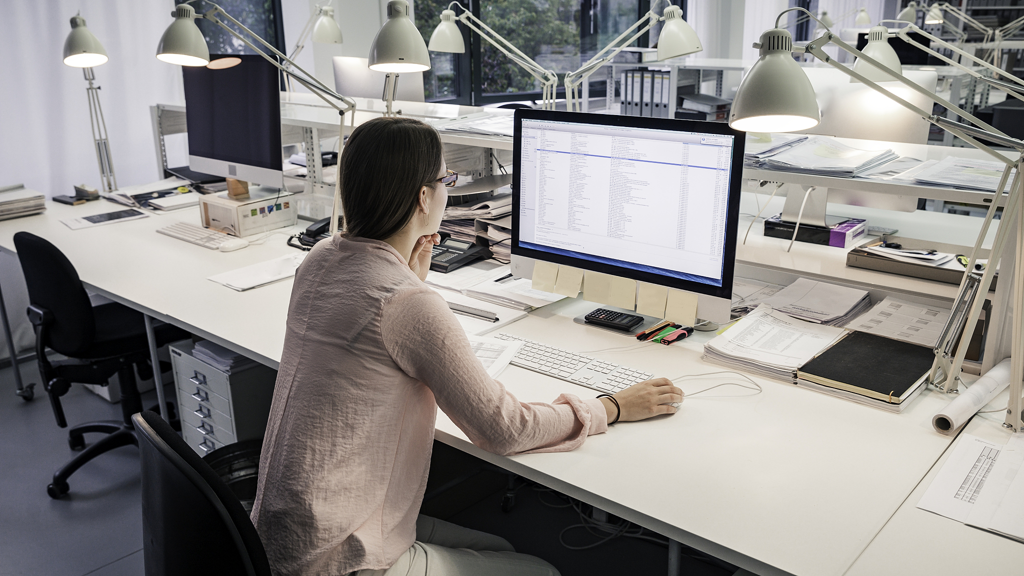 woman working in the office