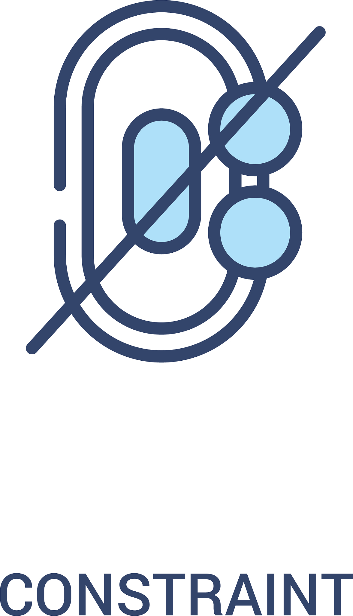 constraint concept 2 colored icon simple line