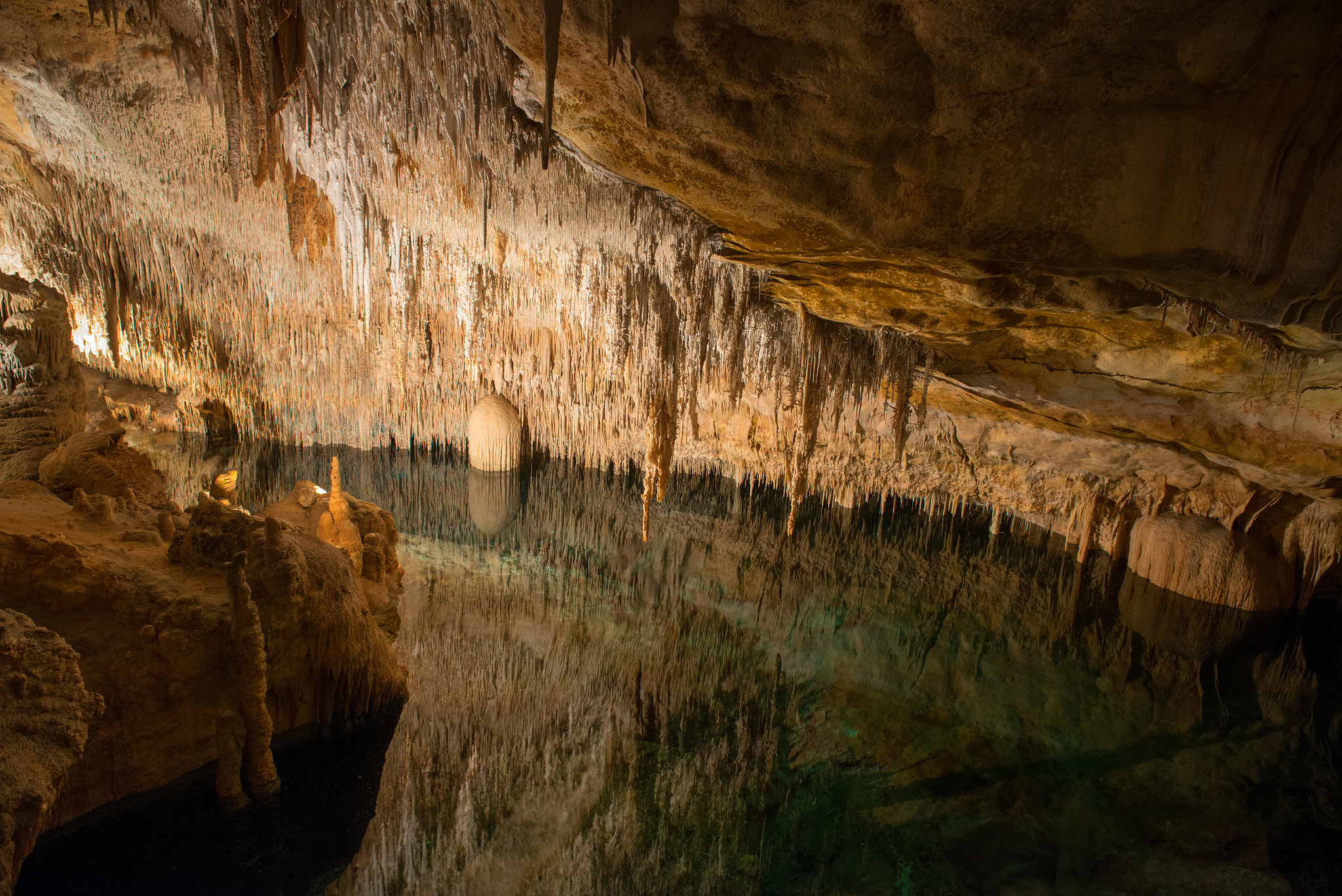 the cave with an underground lake
