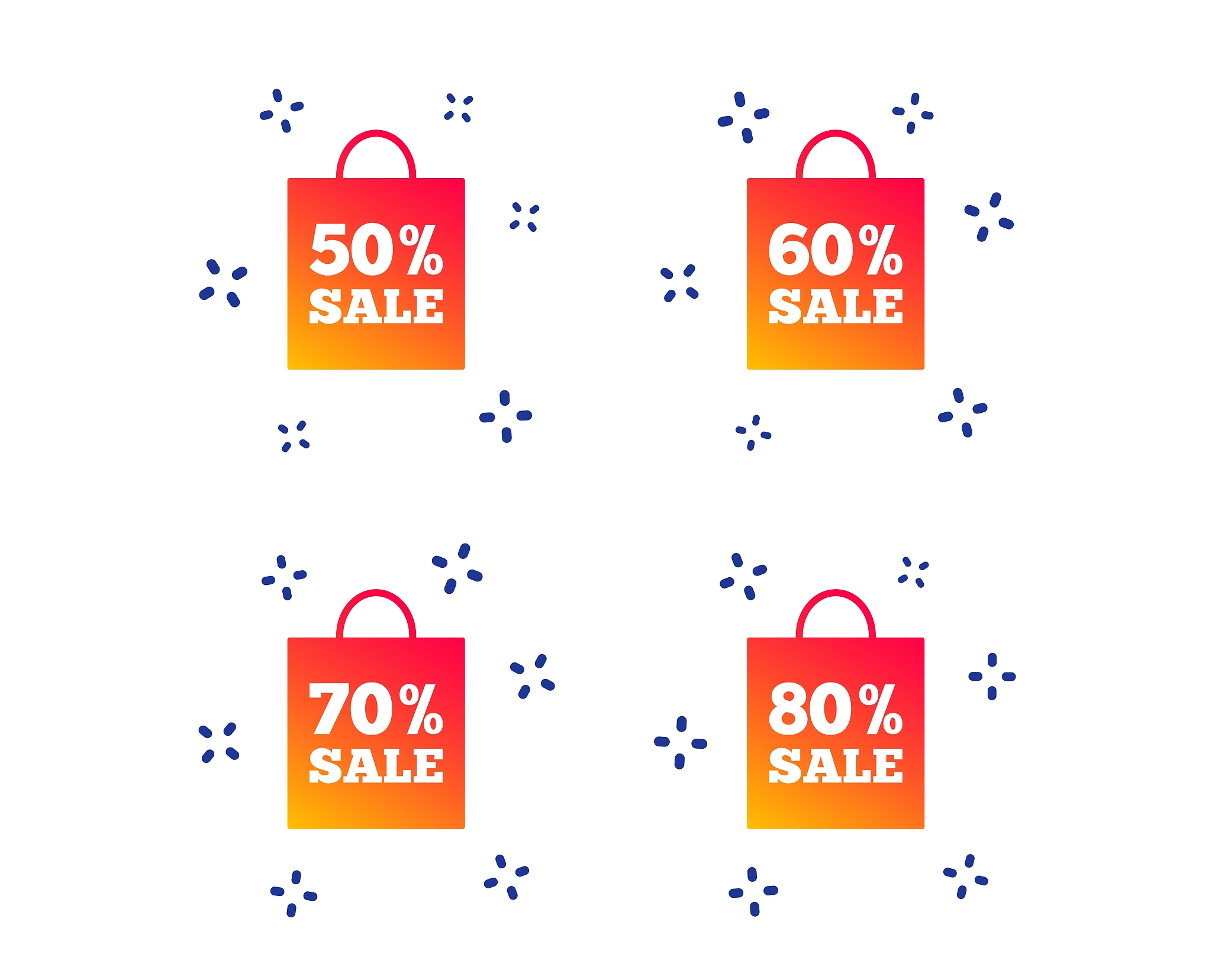 sale bag tag icons. discount symbols. vector
