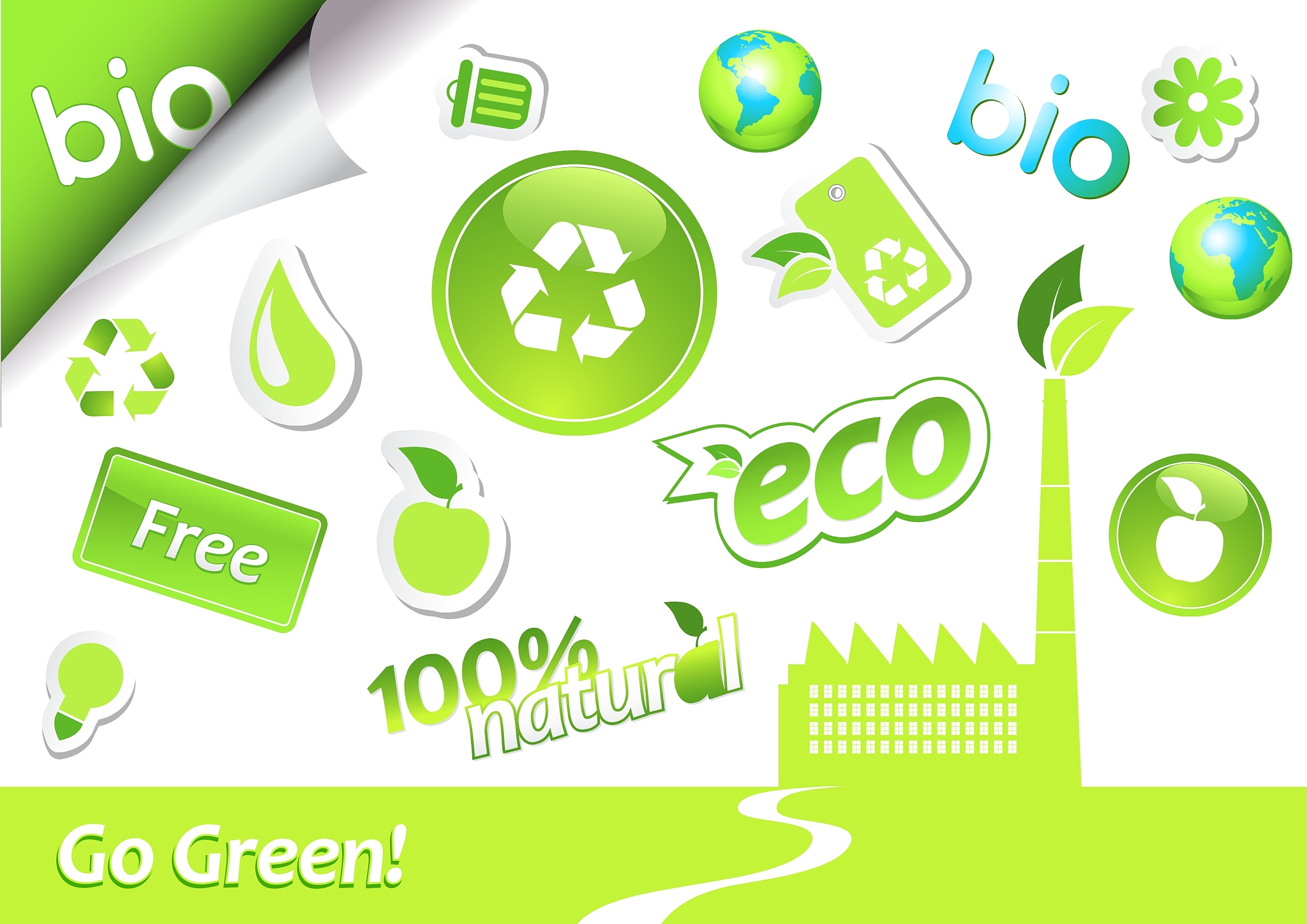set of ecology icons