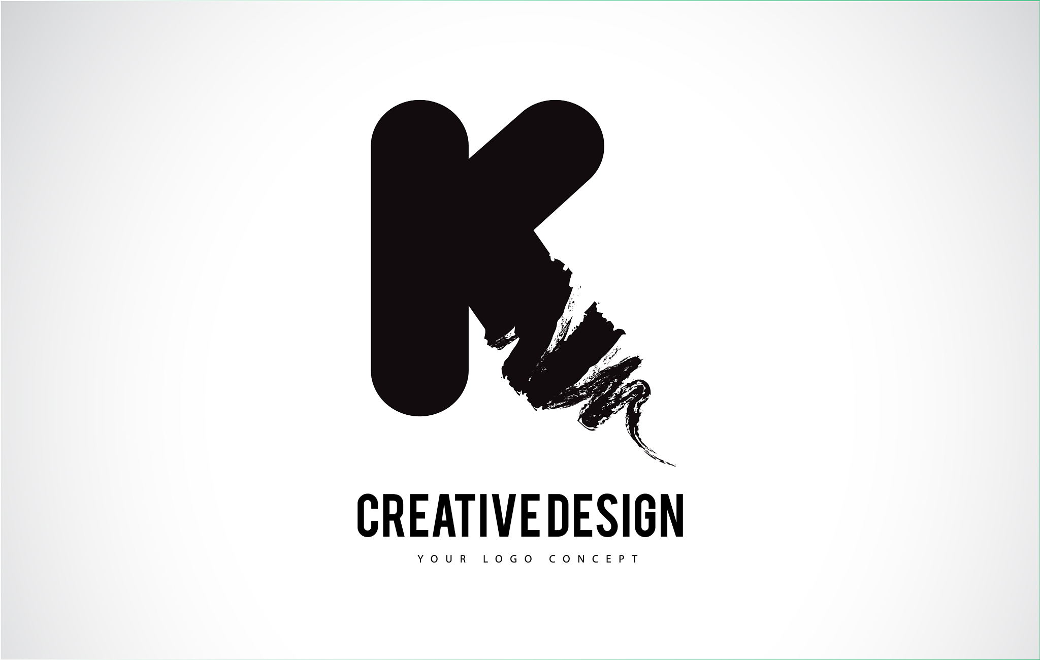 k letter logo design brush paint stroke artistic