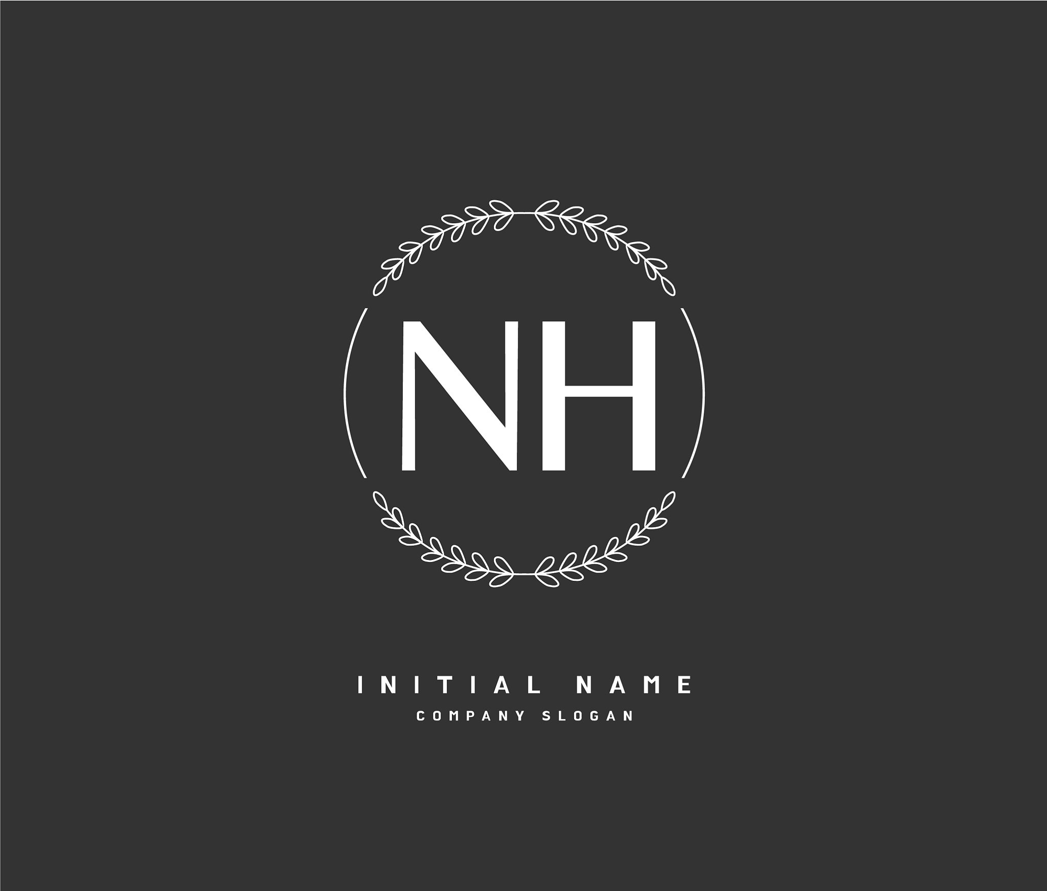 n h nh beauty initial logo handwriting logo of