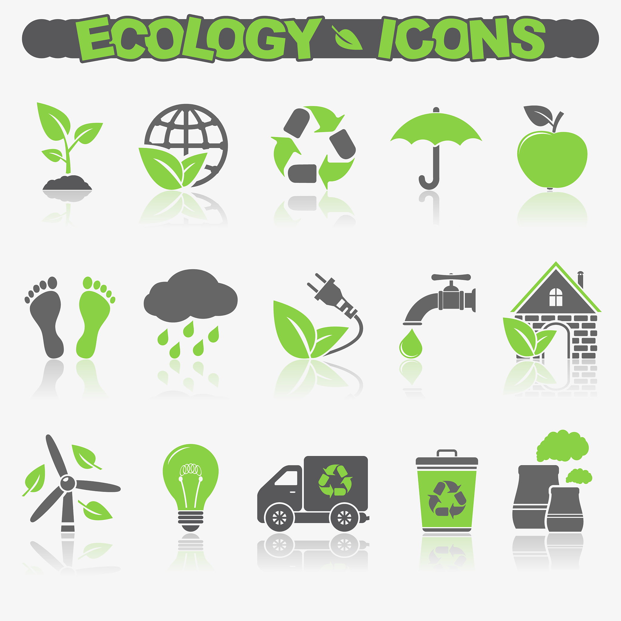 ecology icons set