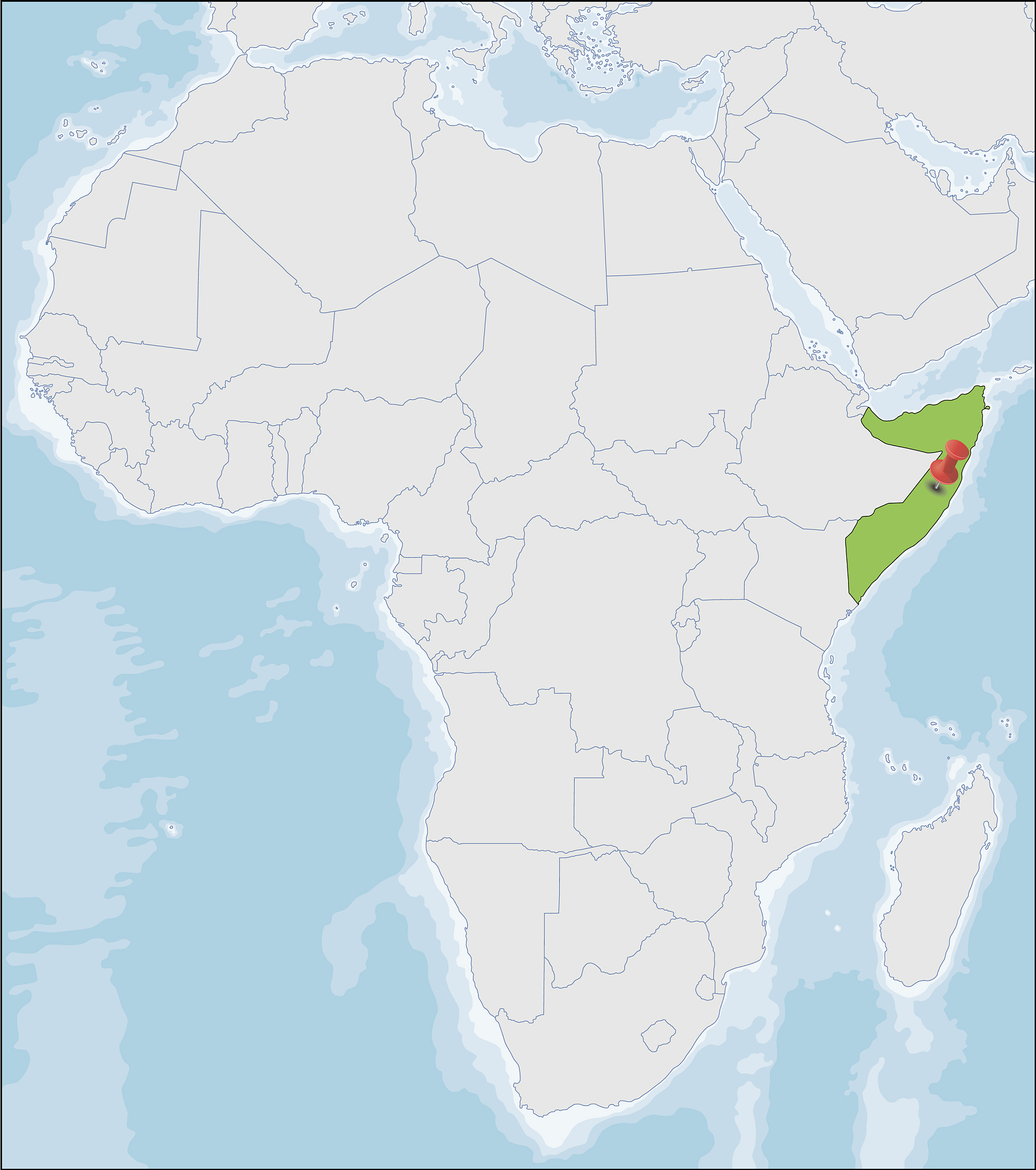federal republic somalia location on africa map