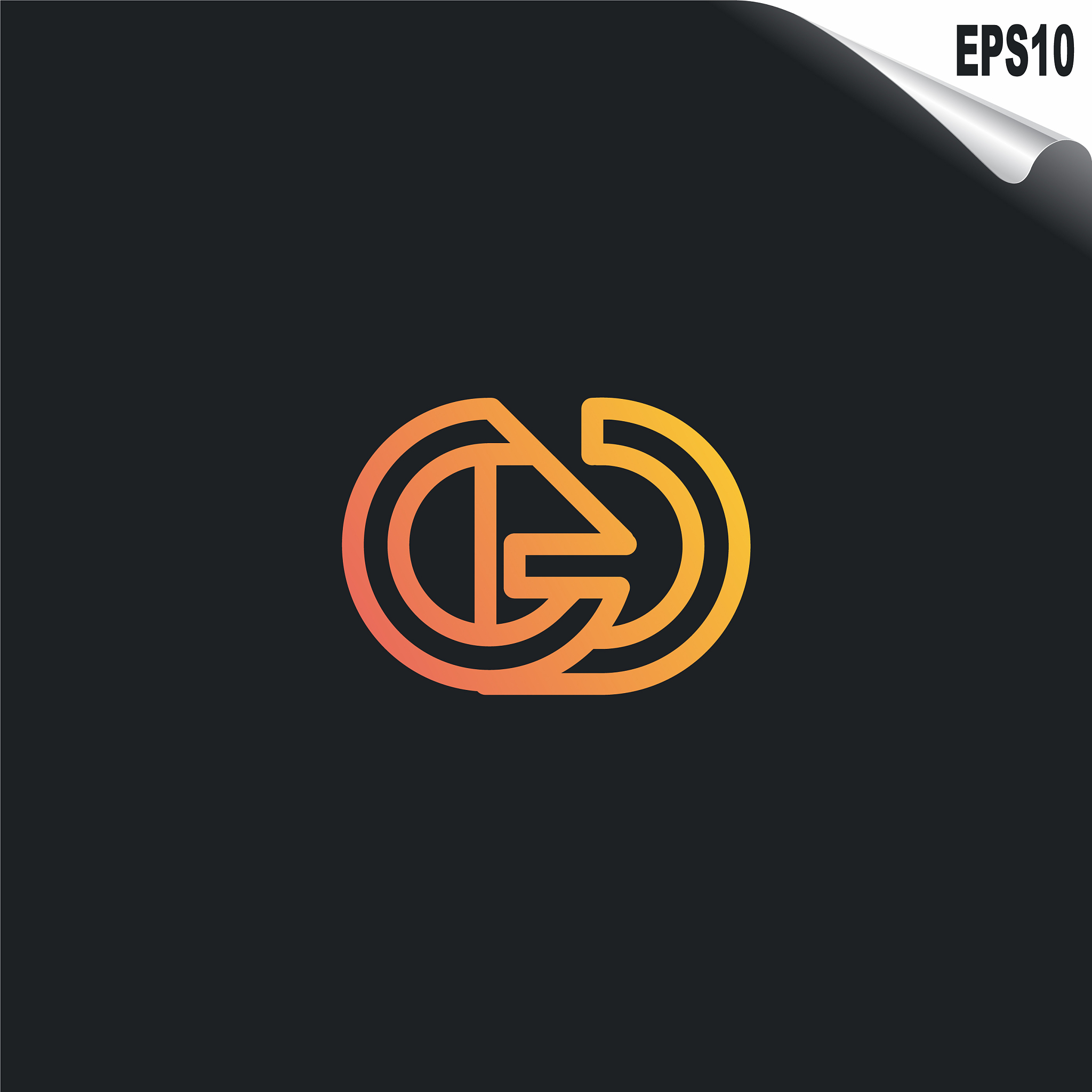 initial gd logo monogram design template simple