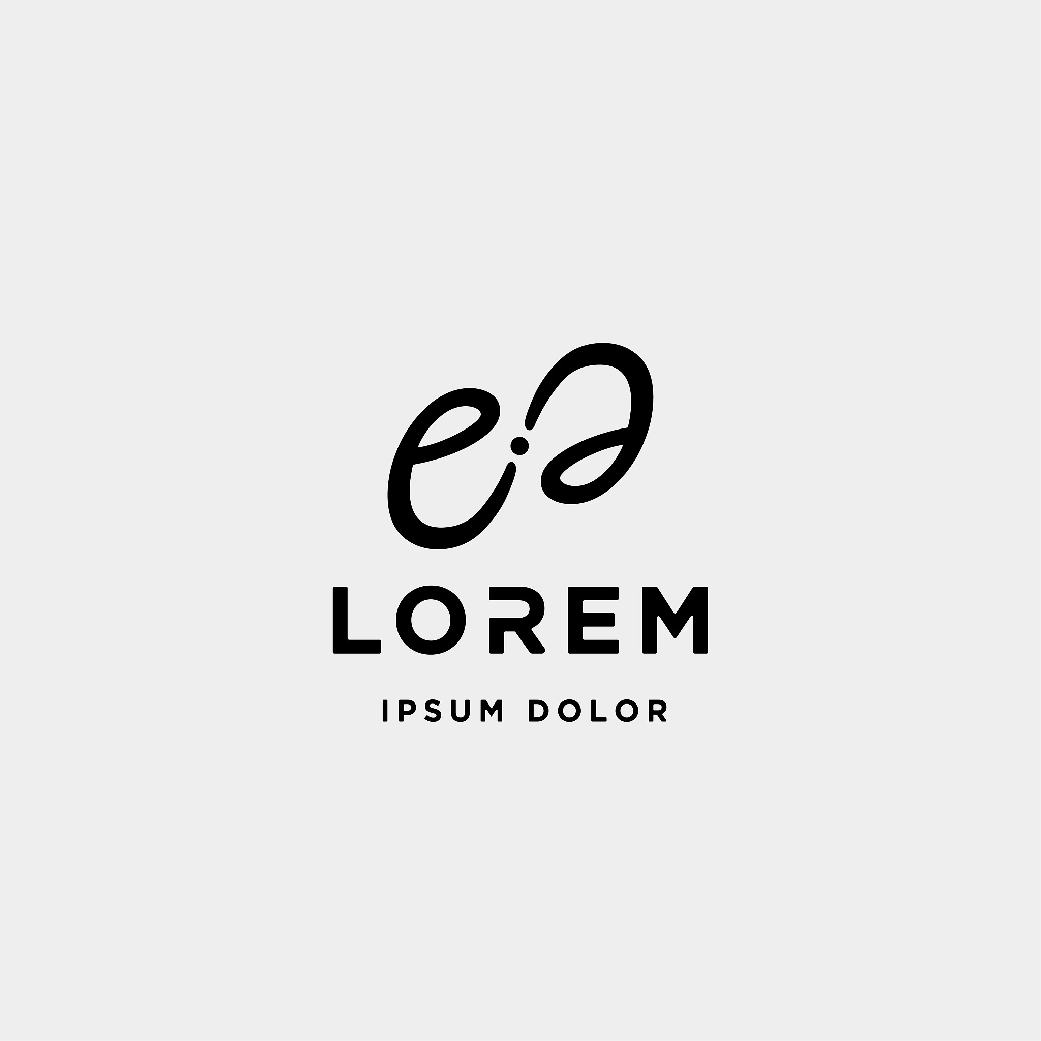 letter e monogram symbol icon