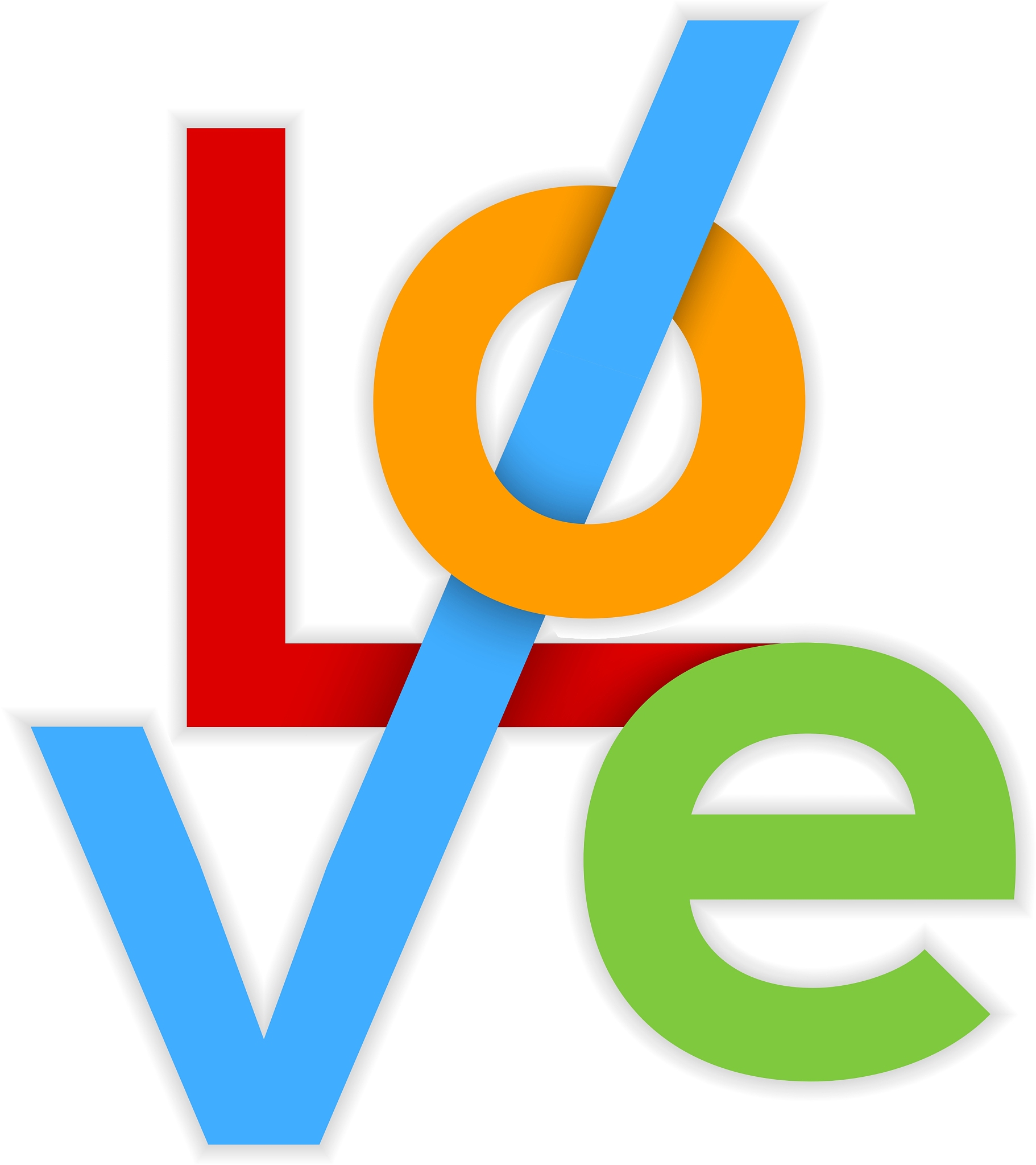 love colorful happy valentines day card 3d