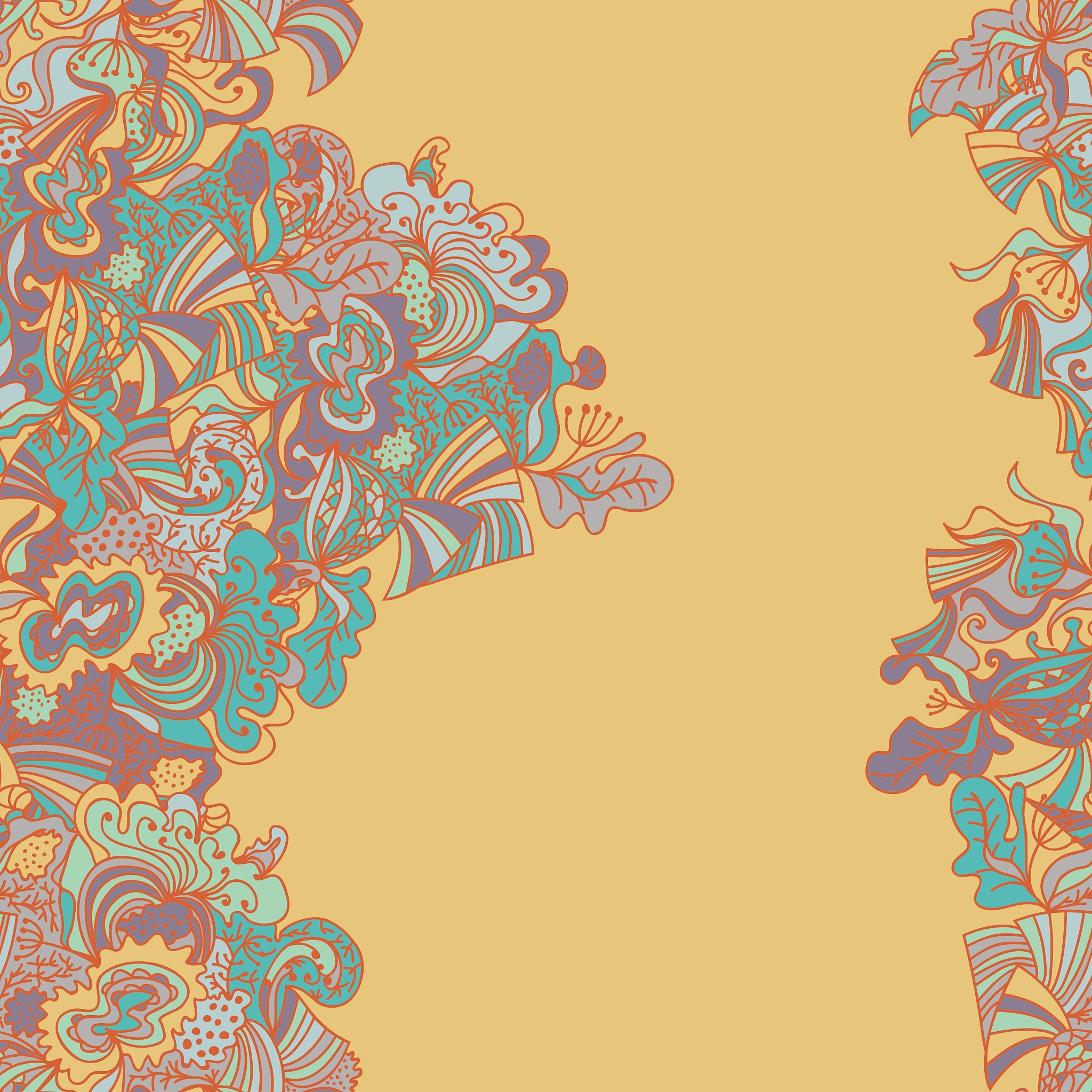 abstract seamless hand-drawn border