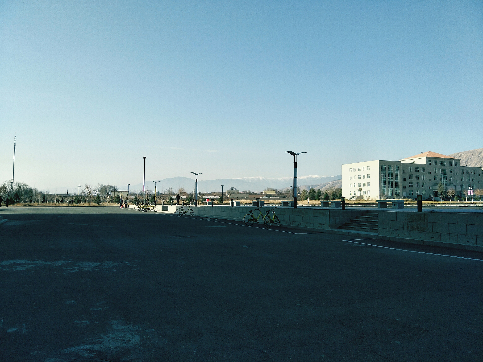 city street against clear sky