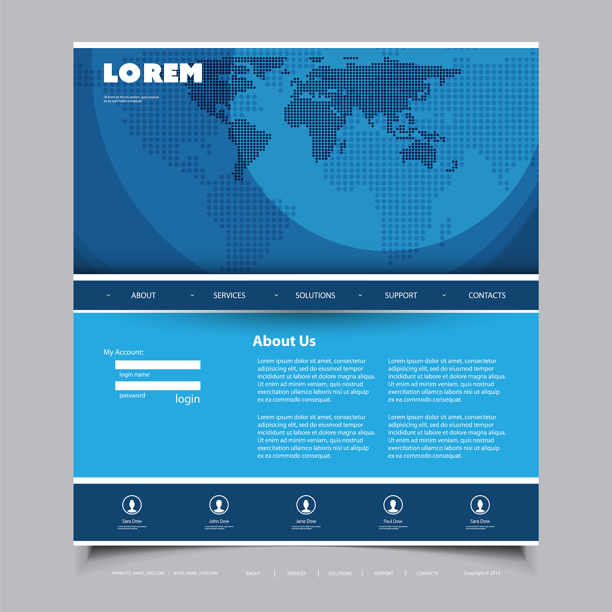 one page website template
