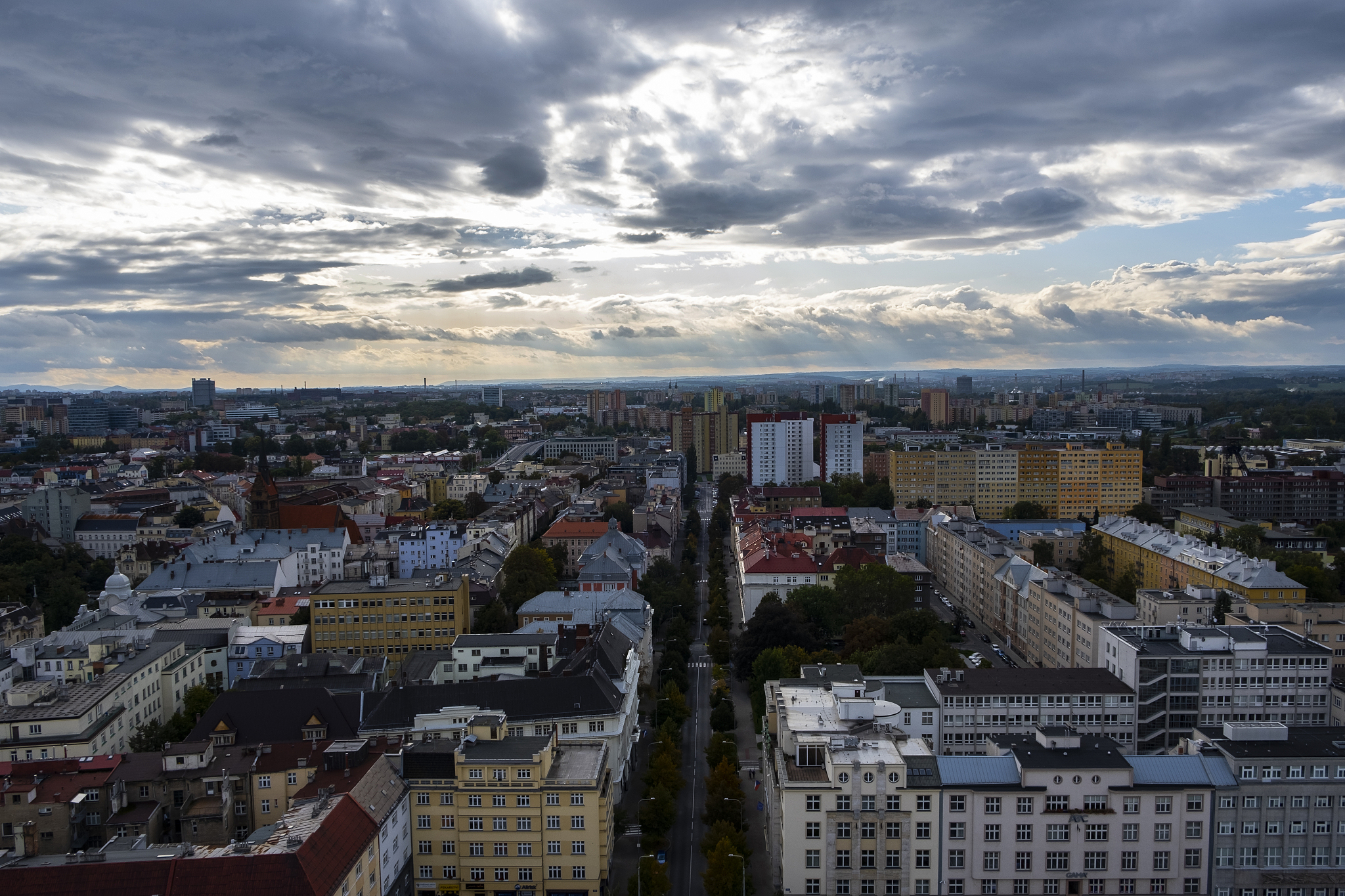 top view to ostrava city