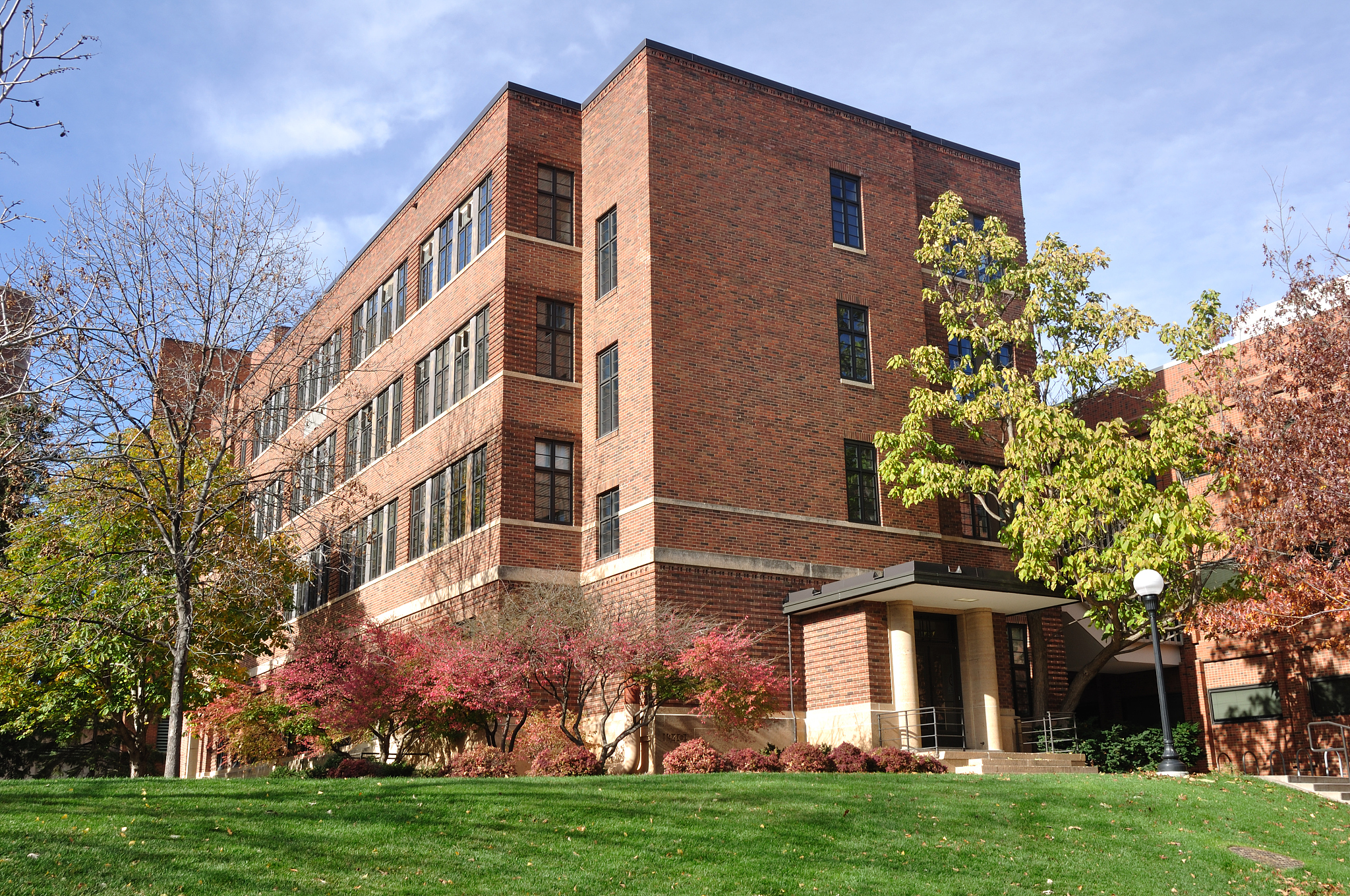 brick building on university campus