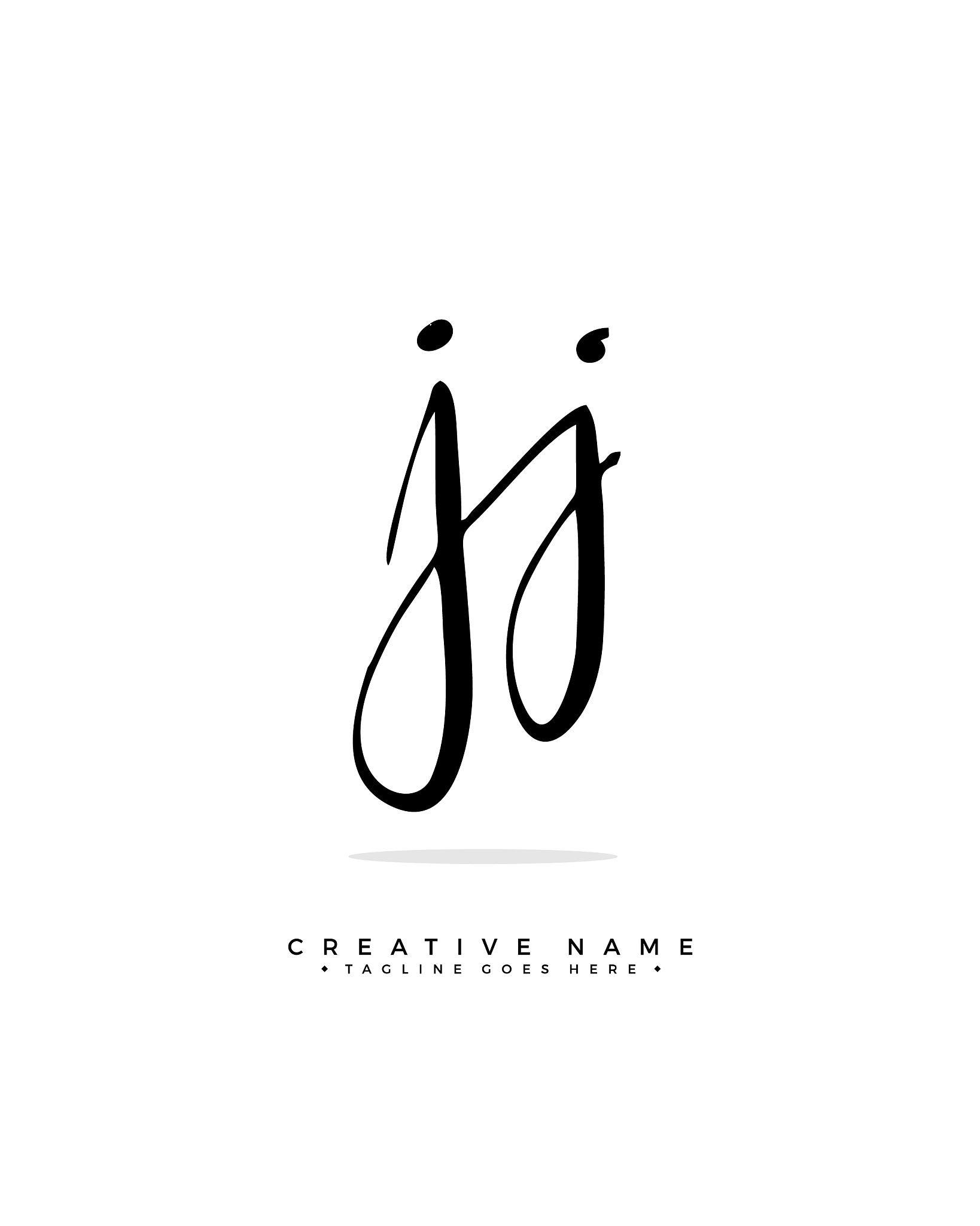j jj initial logo signature handwriting concept