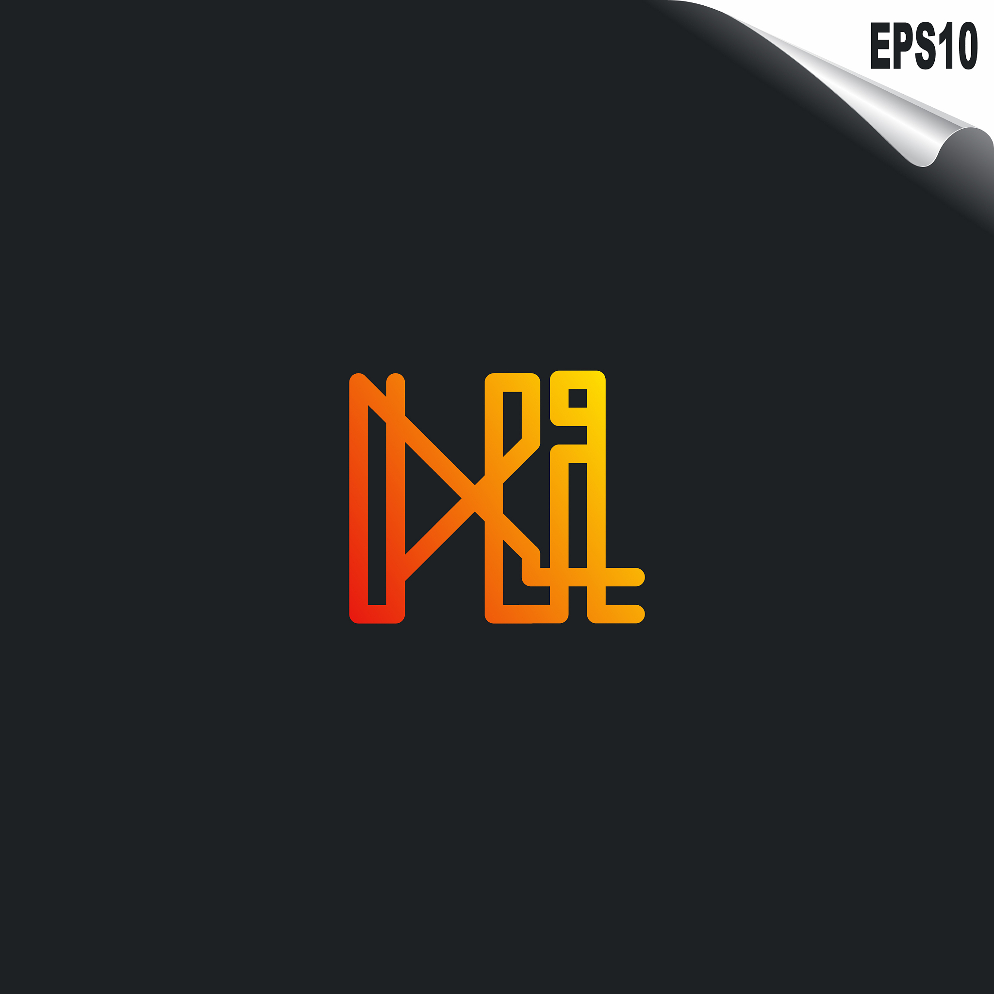 initial hi logo monogram design template simple