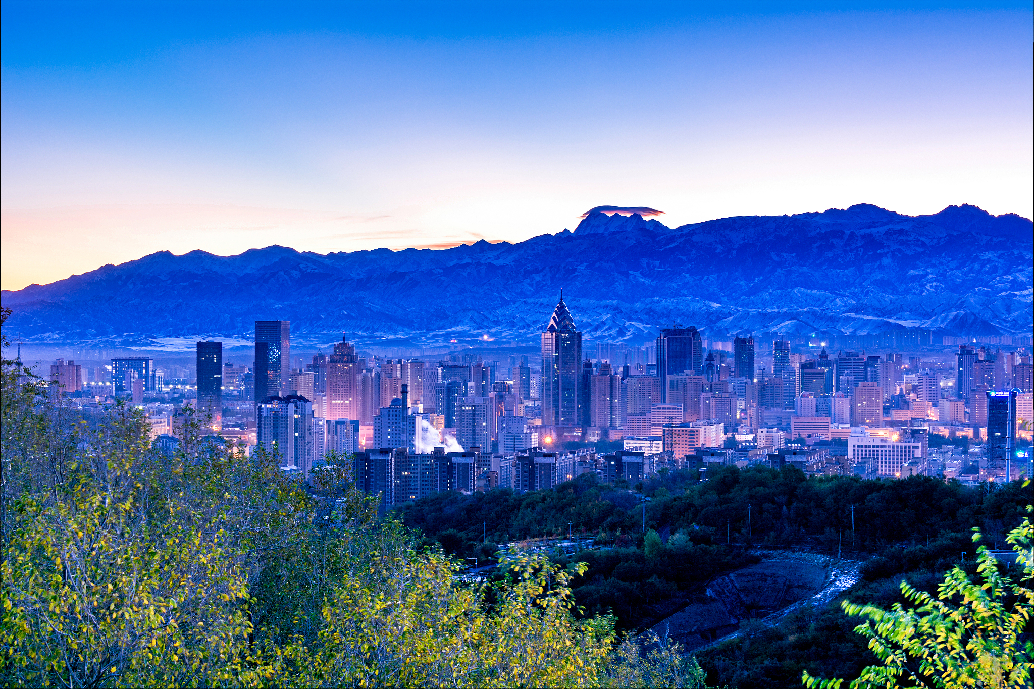urumqi sunrise city scenery
