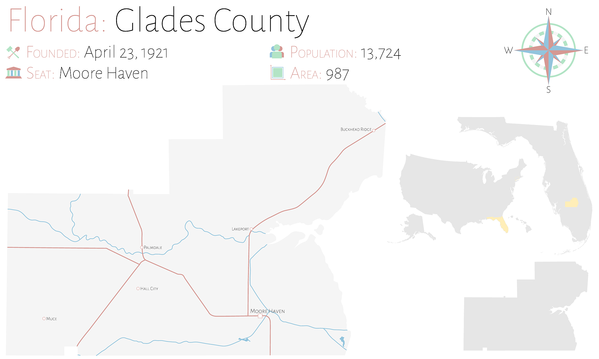map of glades county in florida