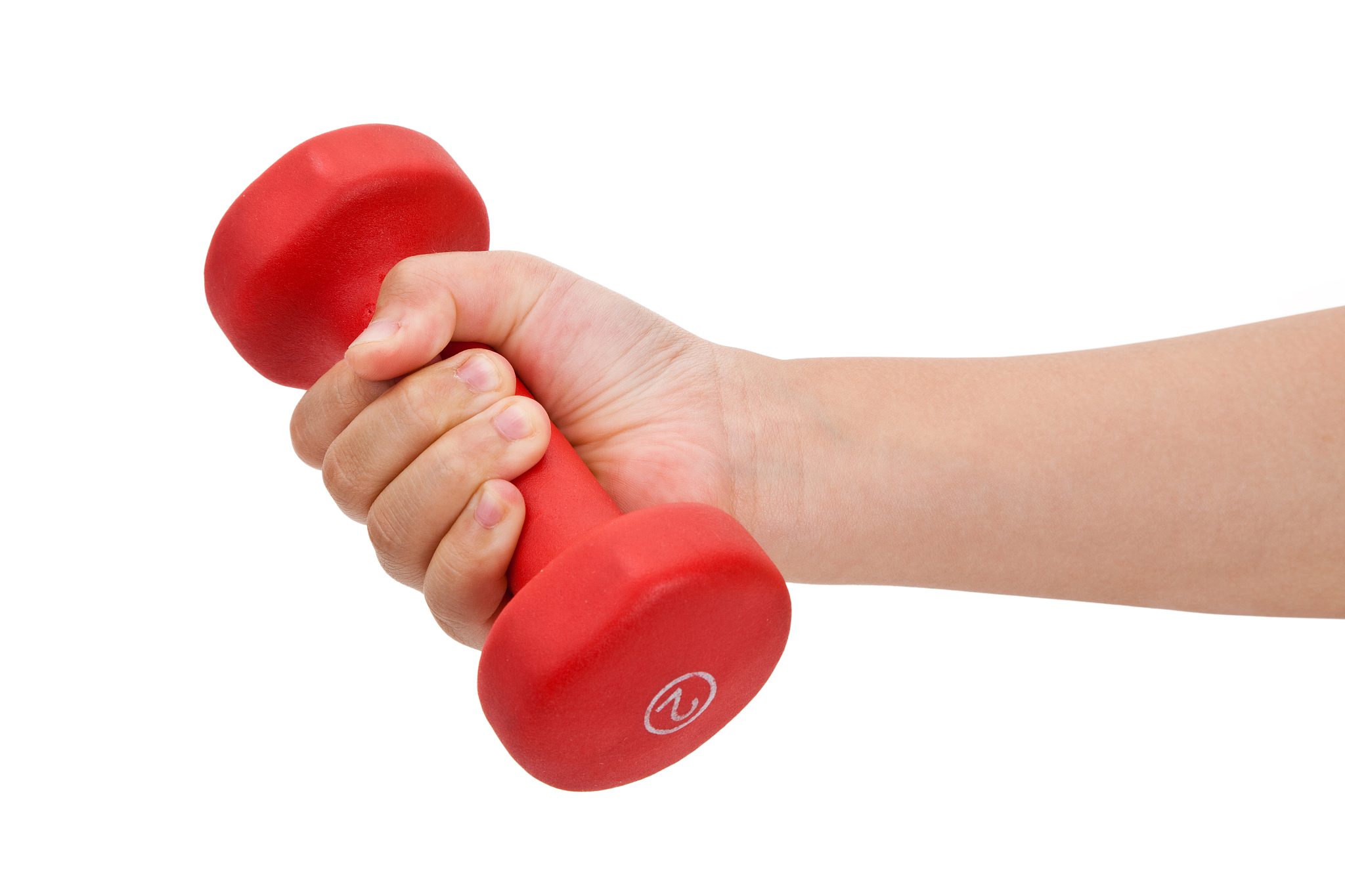 red dumbbell