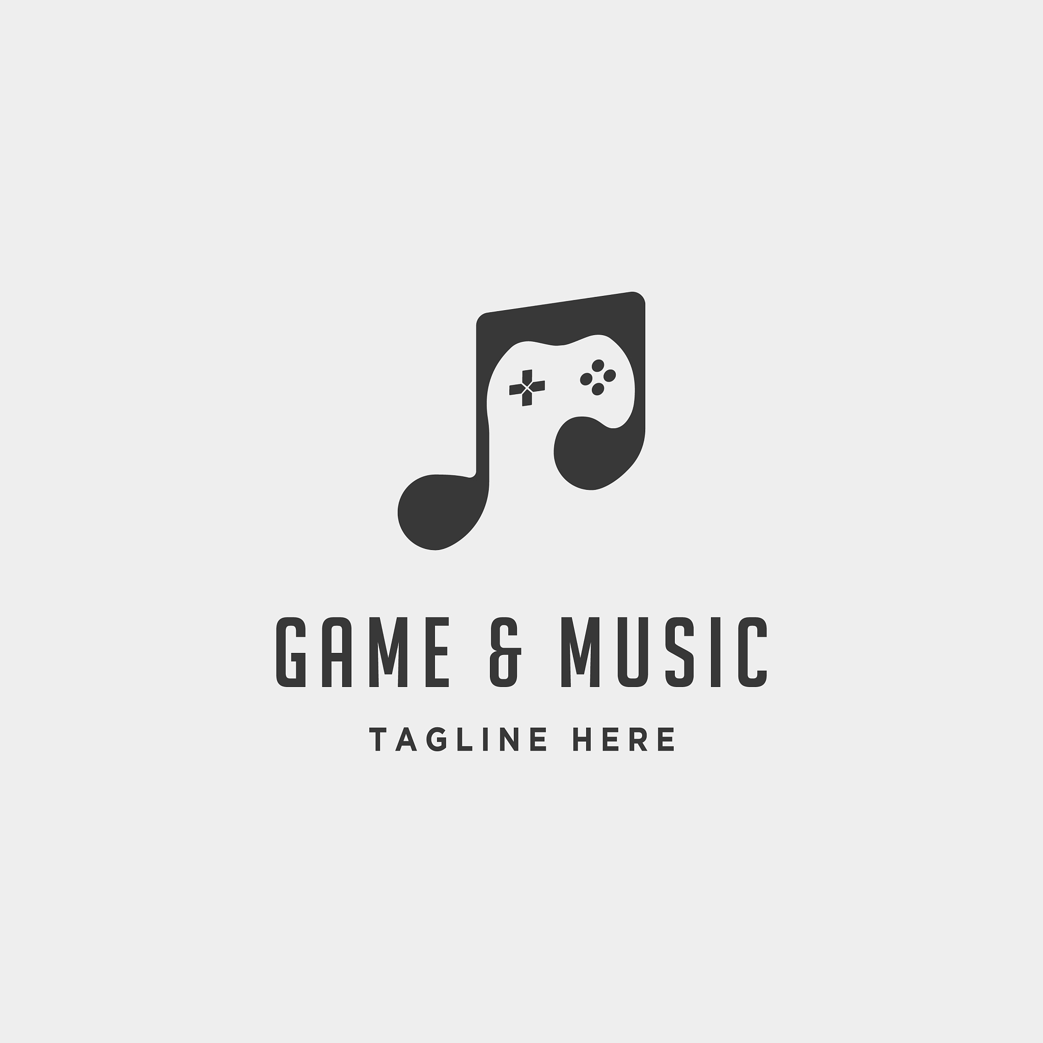 music game logo design template