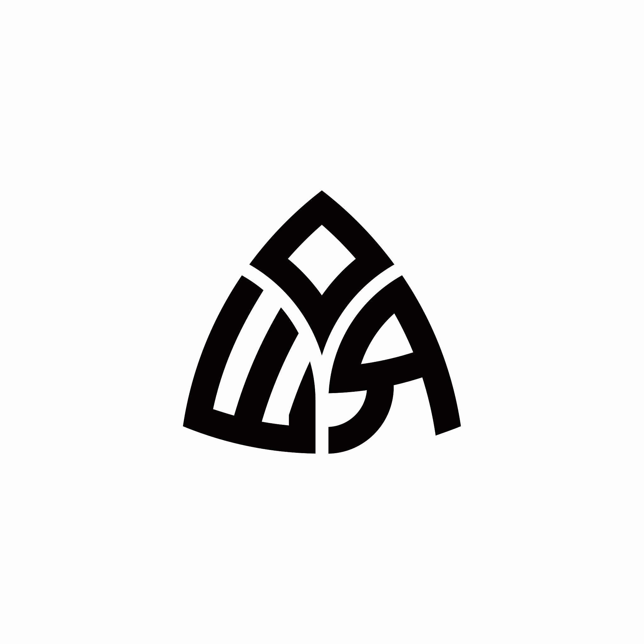 wr monogram logo with modern triangle style