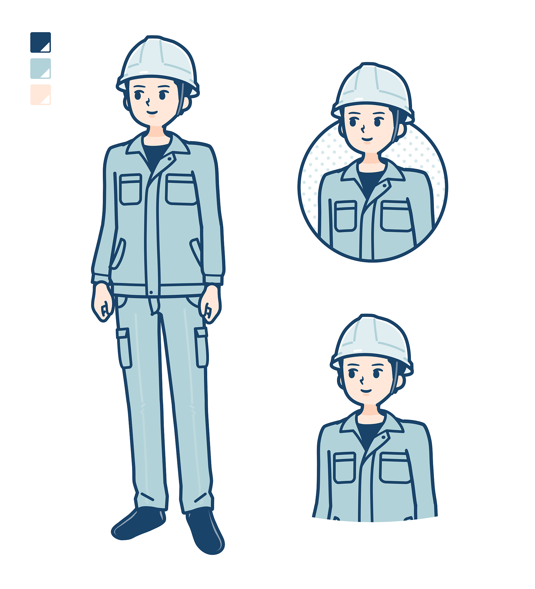 simple work wear construction site man_face-sideway