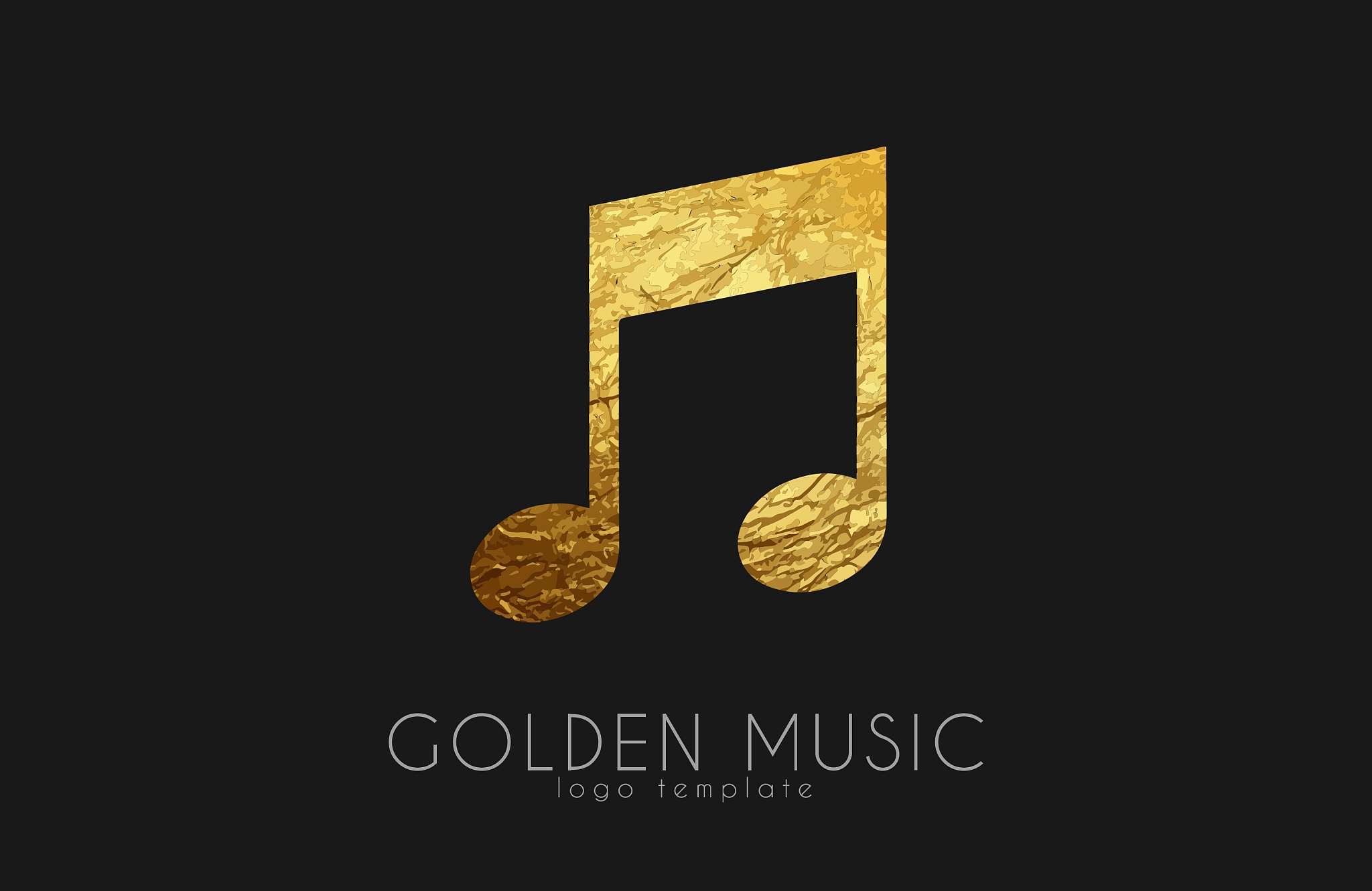 music note golden note music logo design