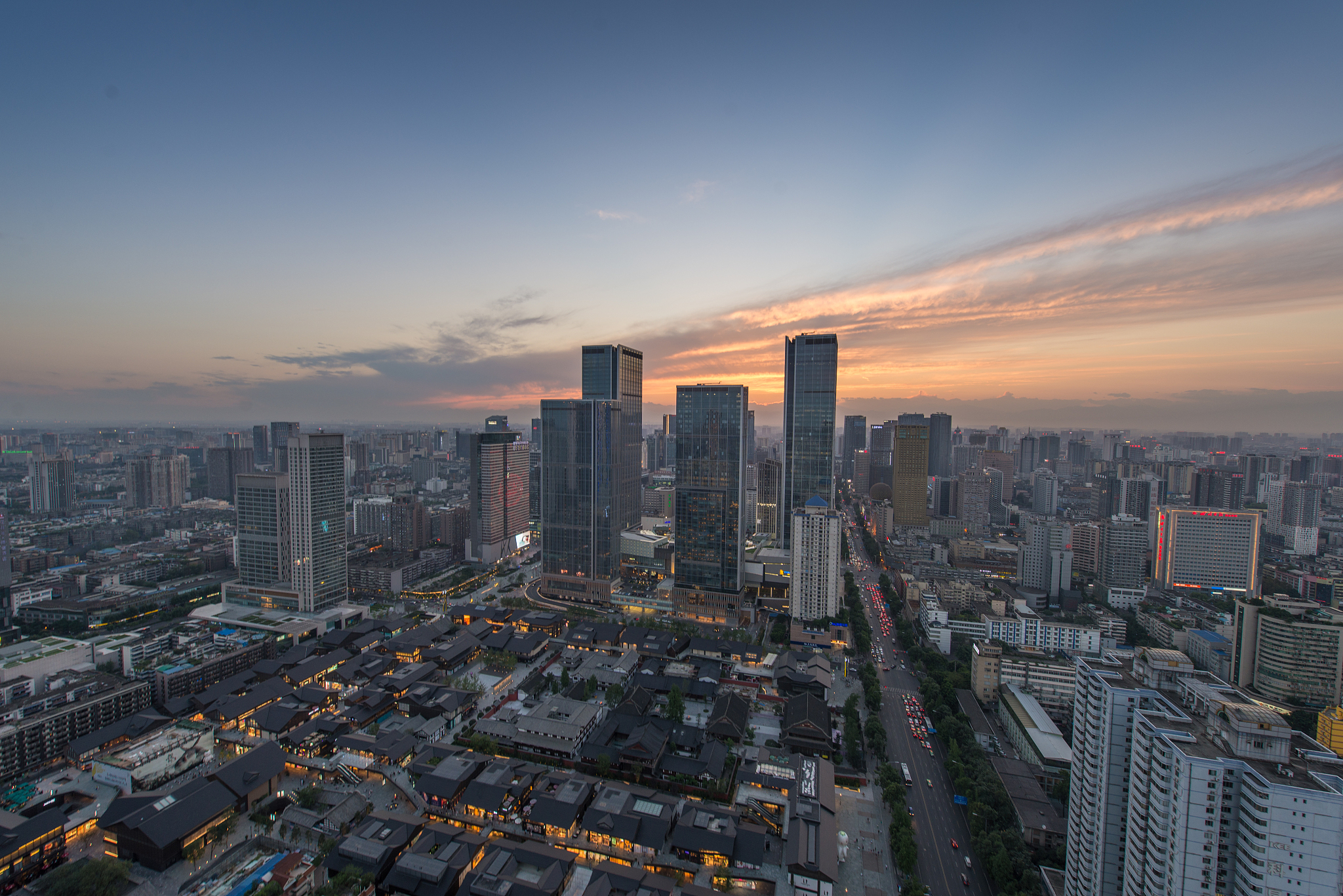 taikooli area in chengdu from above ( sichuan ; ch