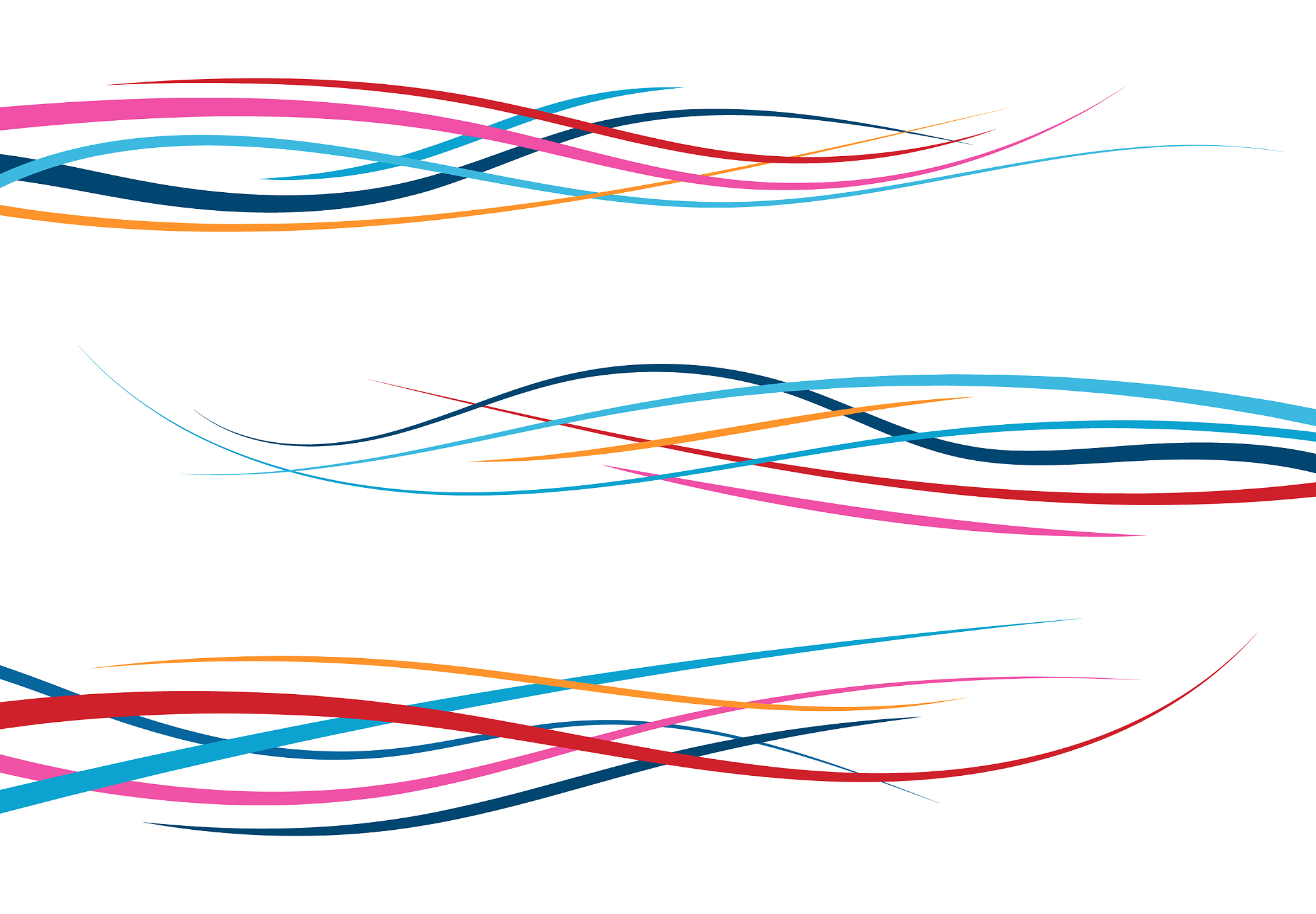 set of abstract color curved lines