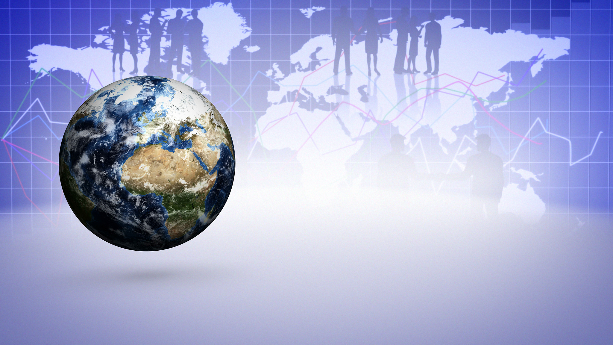 flying earth and business concepts background