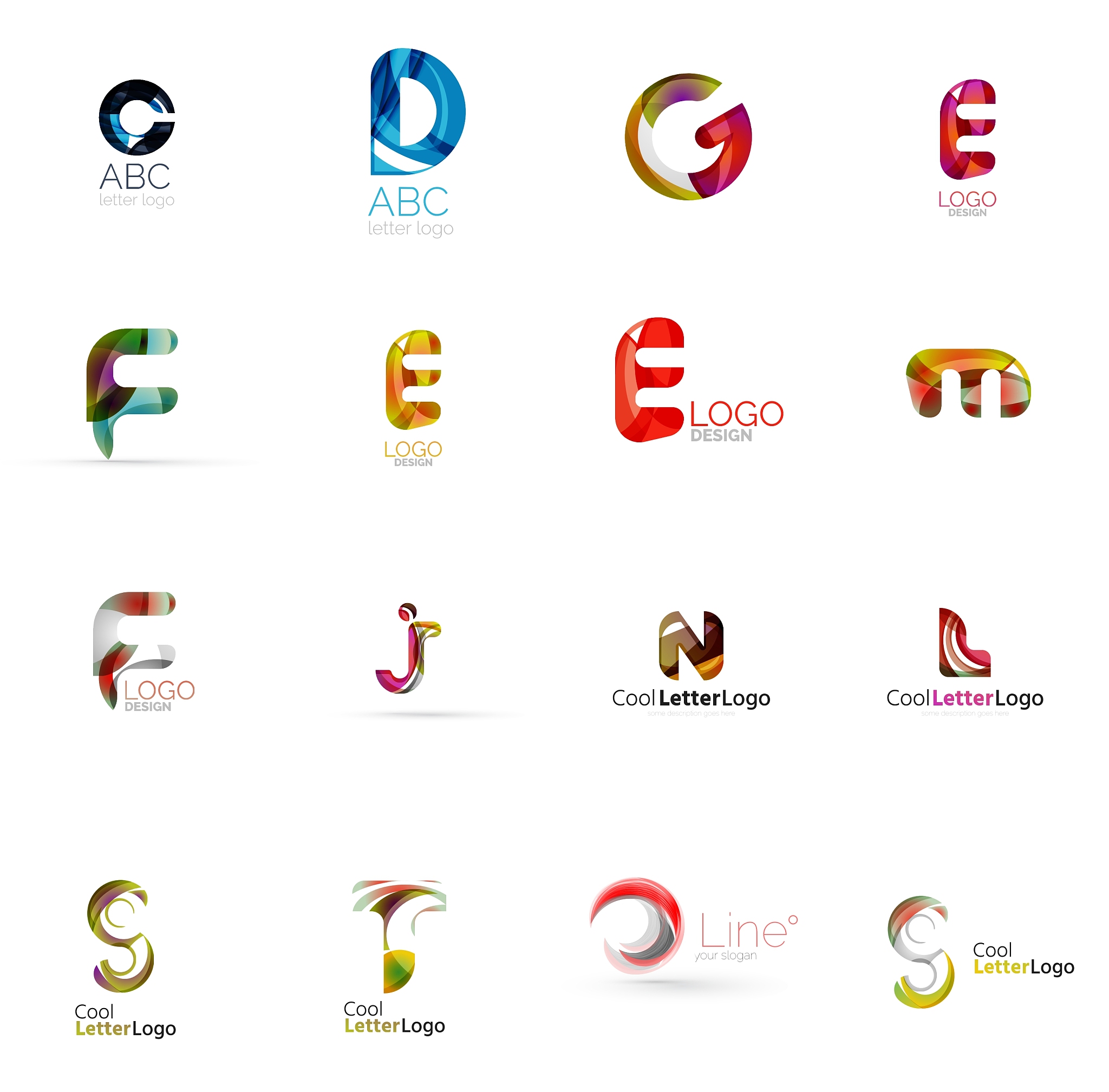 set of universal company logo ideas business icon